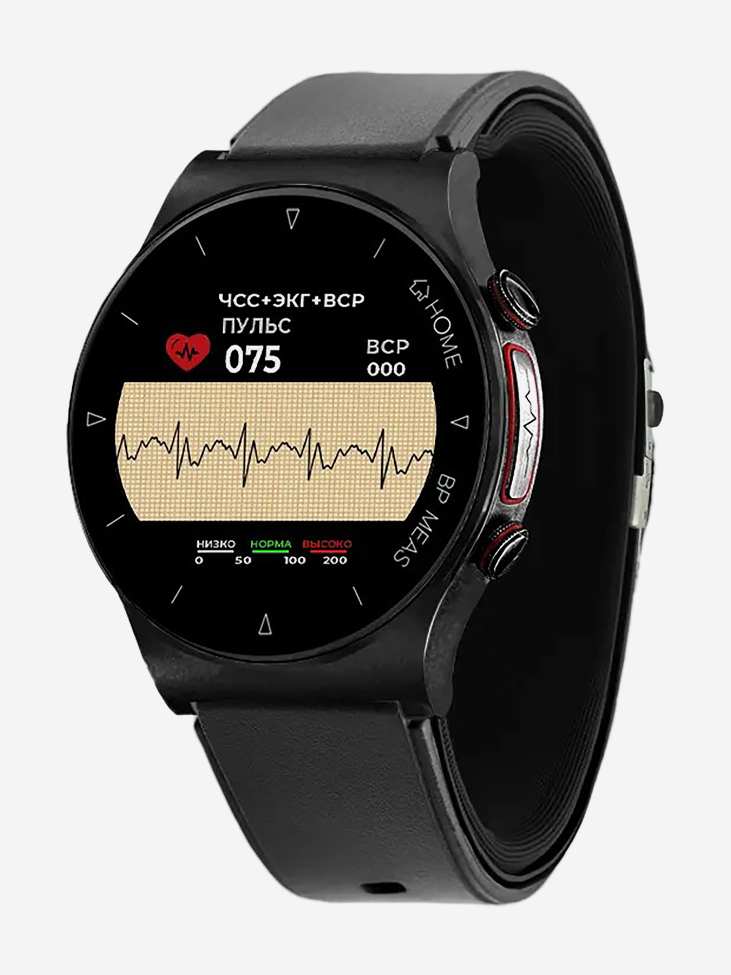 

Часы-тонометр с ЭКГ и точным измерением давления HEALTHBAND Pro №80ME, Черный