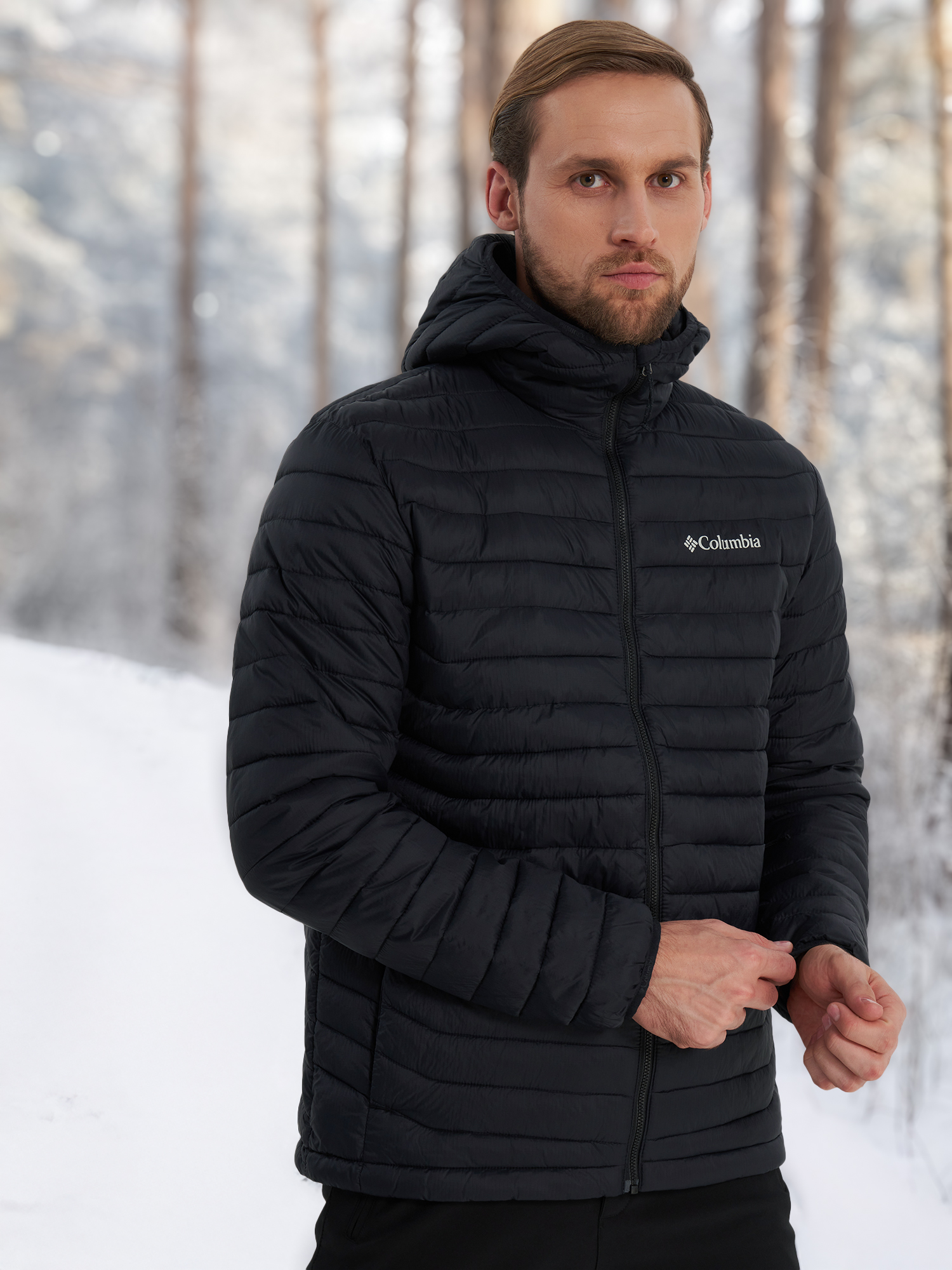 

Куртка утепленная мужская Columbia Powder Pass Hooded Jacket, Черный