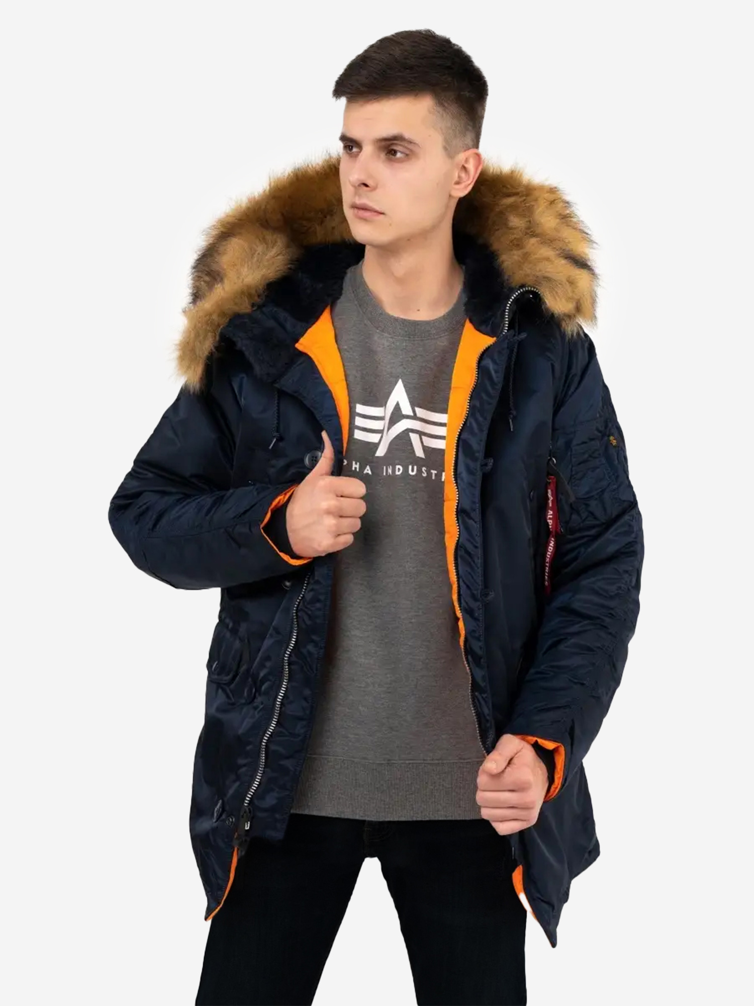 Парка зимняя мужская Slim Fit N-3B Alpha Industries, Синий MJN31210WDSJA4R-RB, размер 44 - фото 2