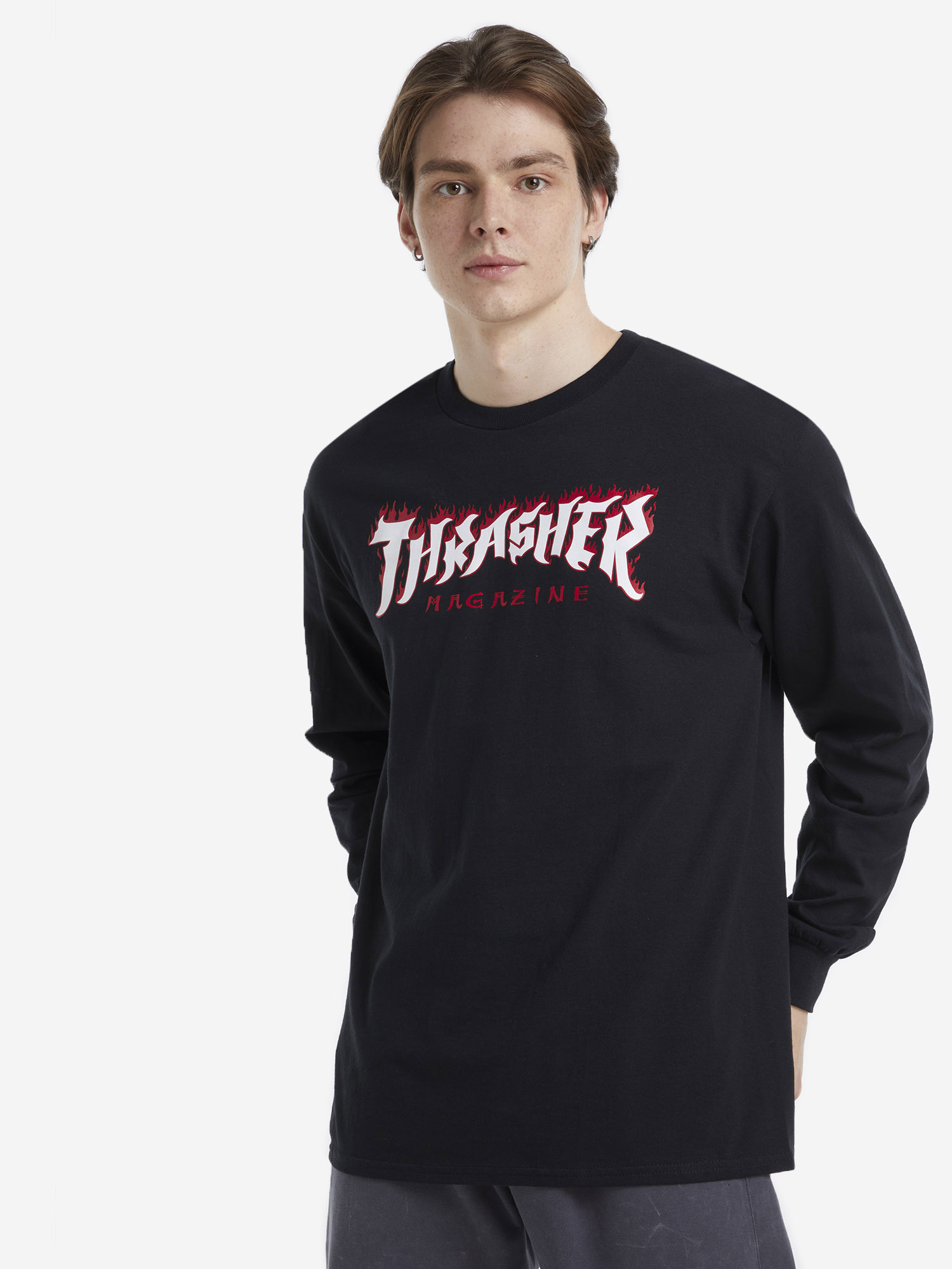 Лонгслив мужской Thrasher Possessed Logo, Черный 314058TRR-BLACK, размер RUS 50-52