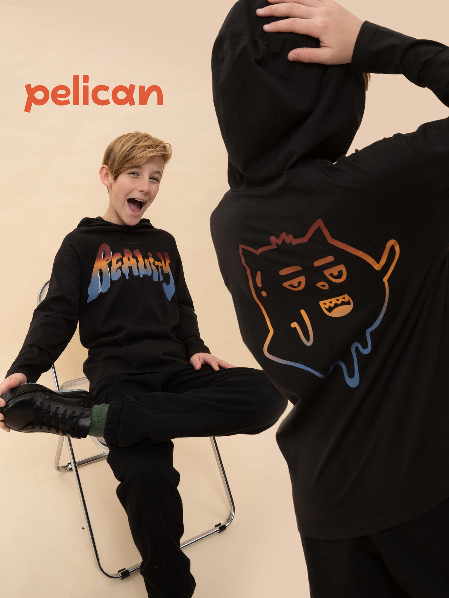 

Толстовка, джемпер для мальчиков Pelican, Черный