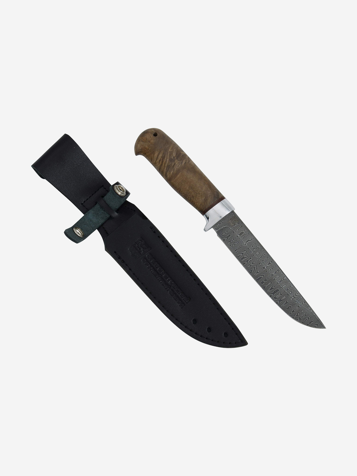 

Нож Златоустовский оружейный завод Лиса (нержавеющая дамасская сталь, корень ореха стабилизированный/ал.) нож для туризма, Коричневый