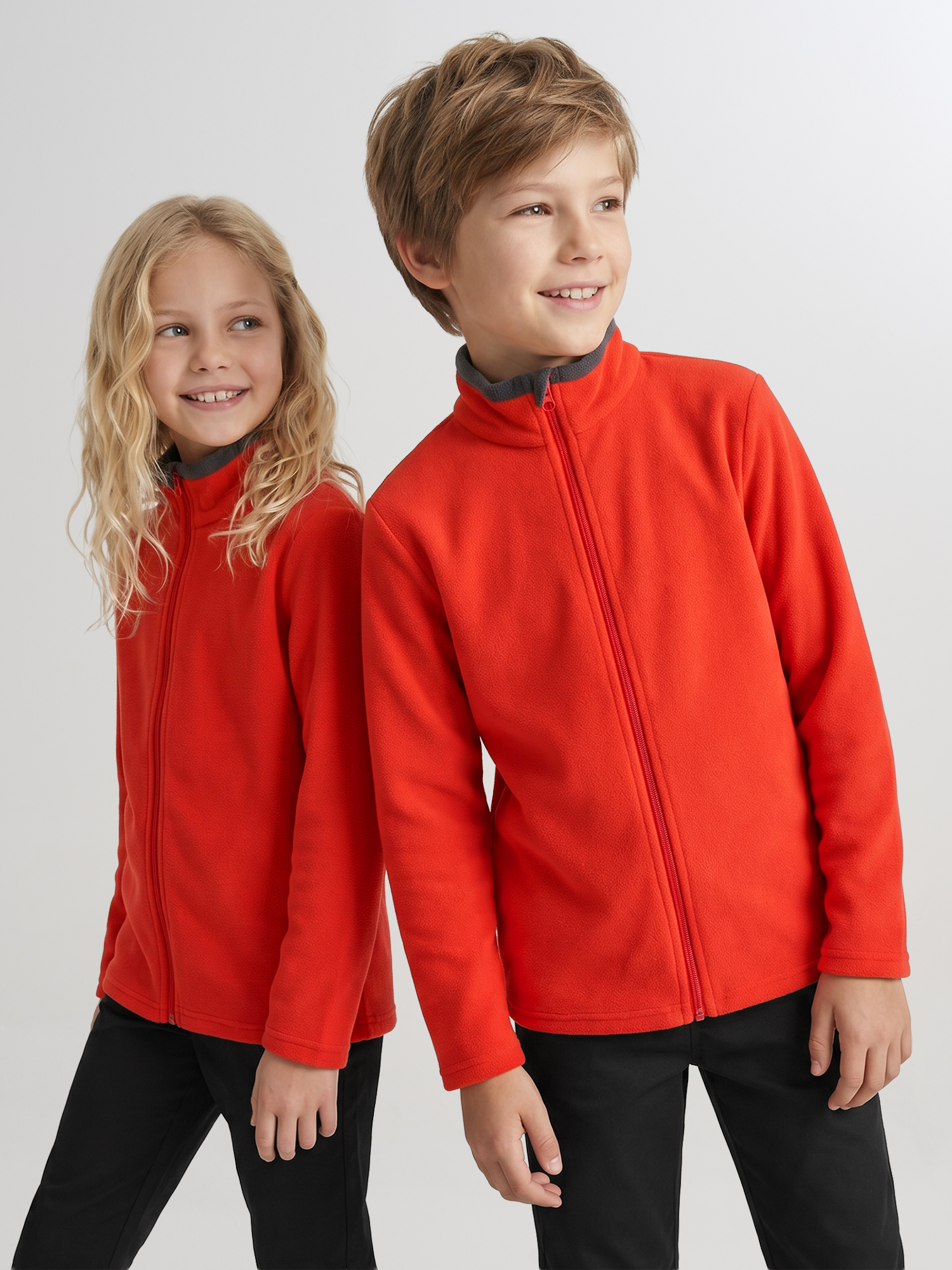 Изображение товара Джемпер флисовый для мальчиков Outventure, морковный, всесезонный, молния