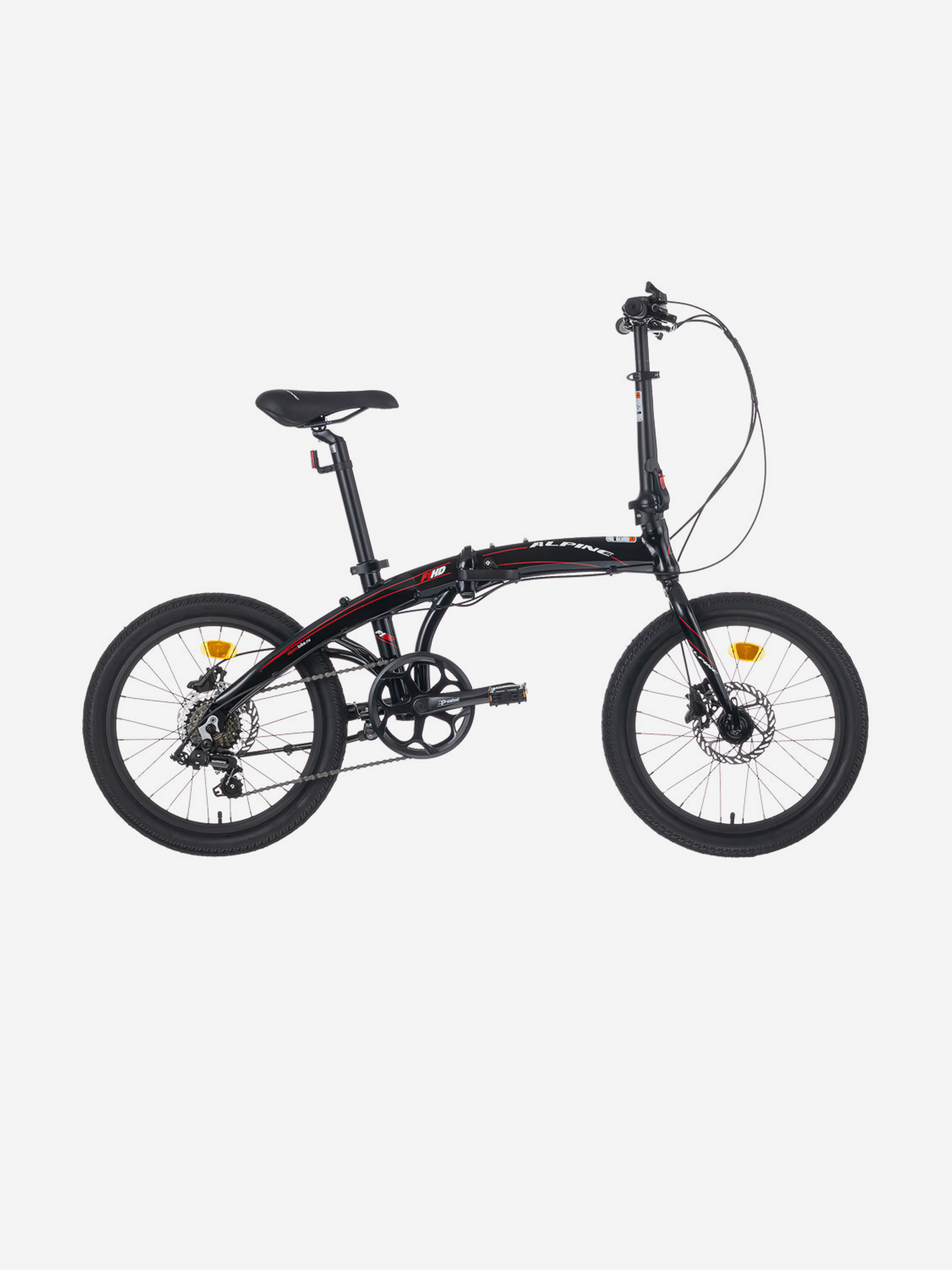 

Велосипед Alpinebike F1HD, , 20", складной, 7 скоростей, черно-красный, Черный