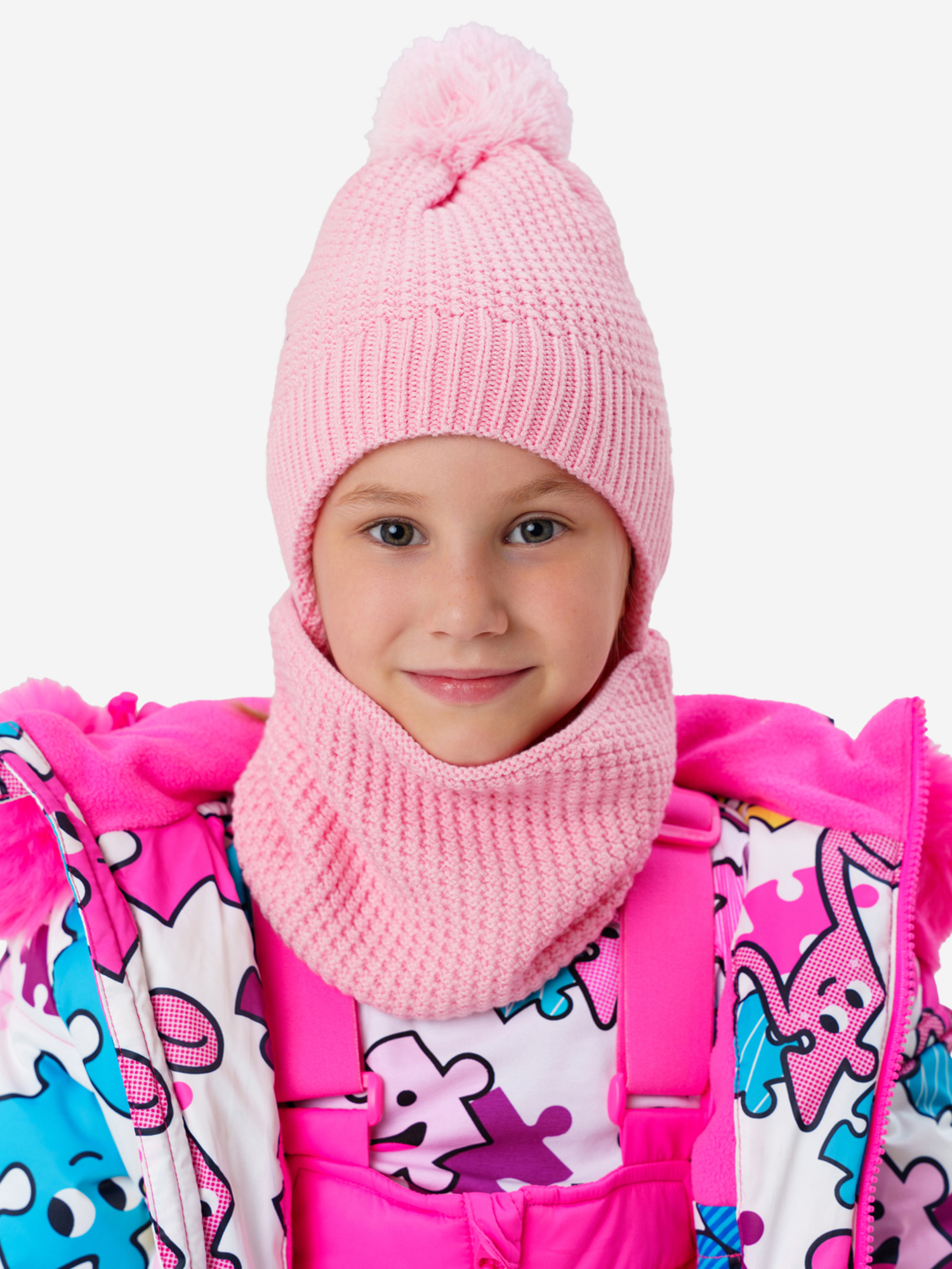 Изображение товара Комплект для девочки шапка и снуд PlayToday зимний теплый стильный