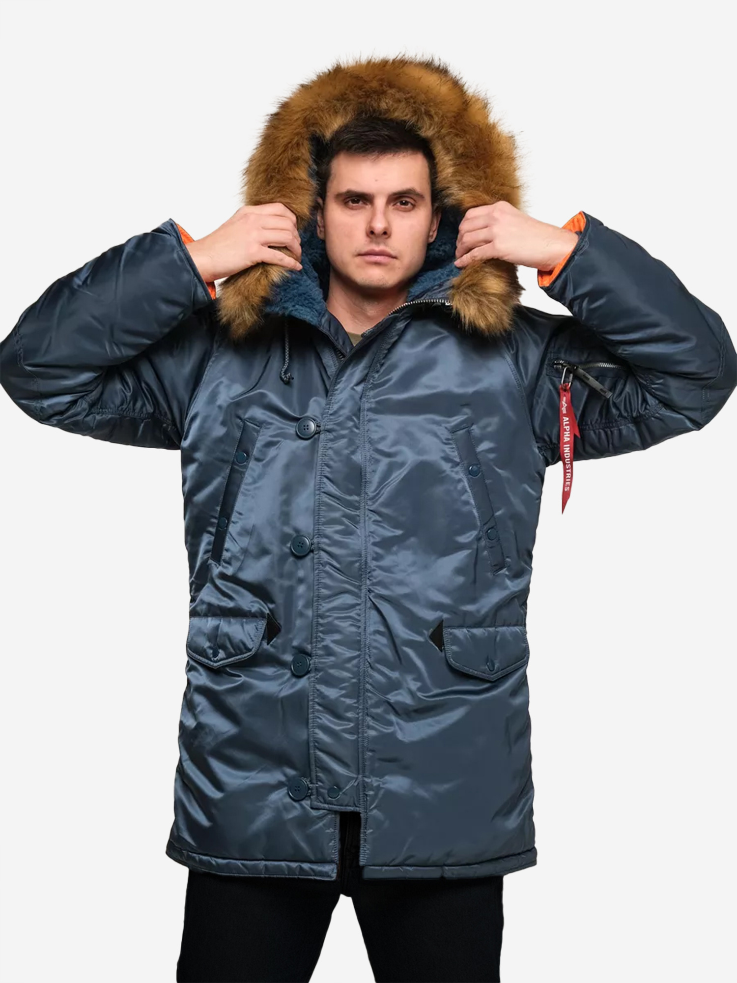 

Парка зимняя мужская Slim Fit N-3B Alpha Industries, Голубой