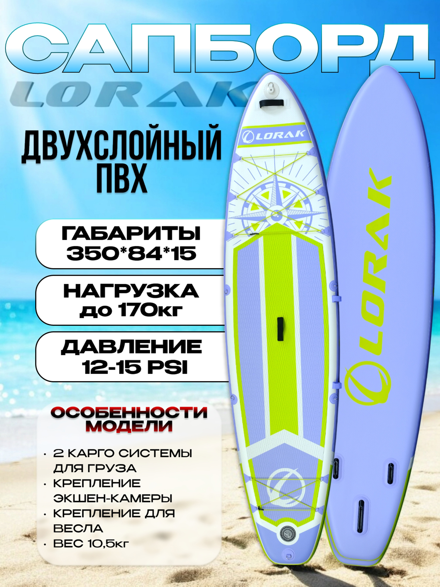 

Сапборд Lorak 913, Фиолетовый