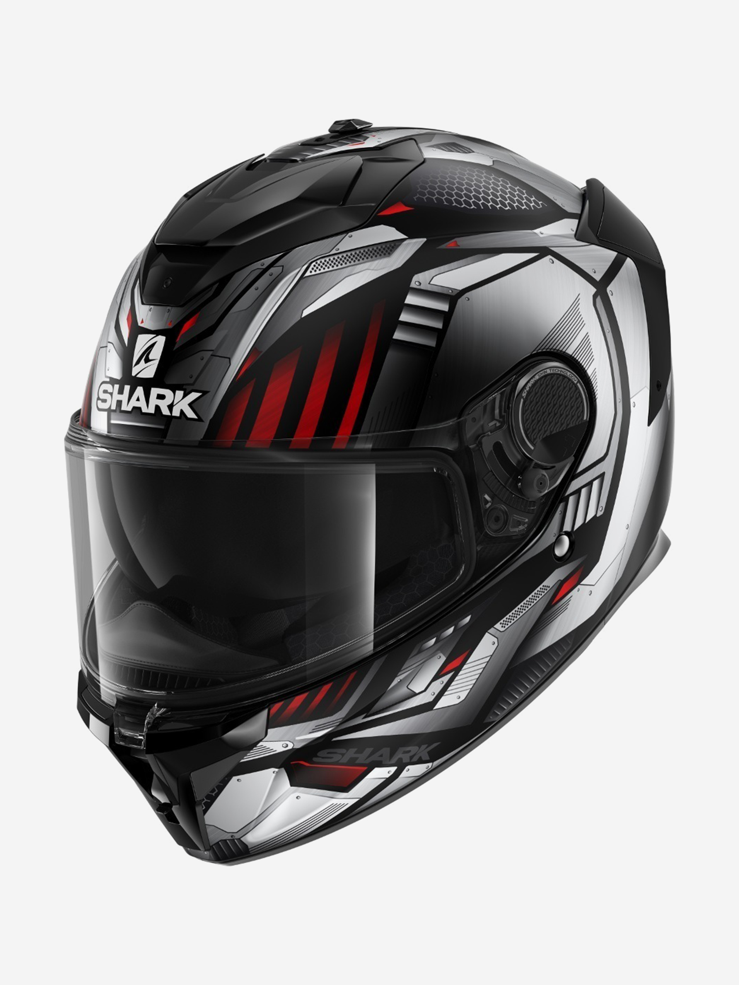 

Мотошлем интеграл SHARK SPARTAN GT REPLIKAN MAT DD-Ring Chrome Silver, Черный