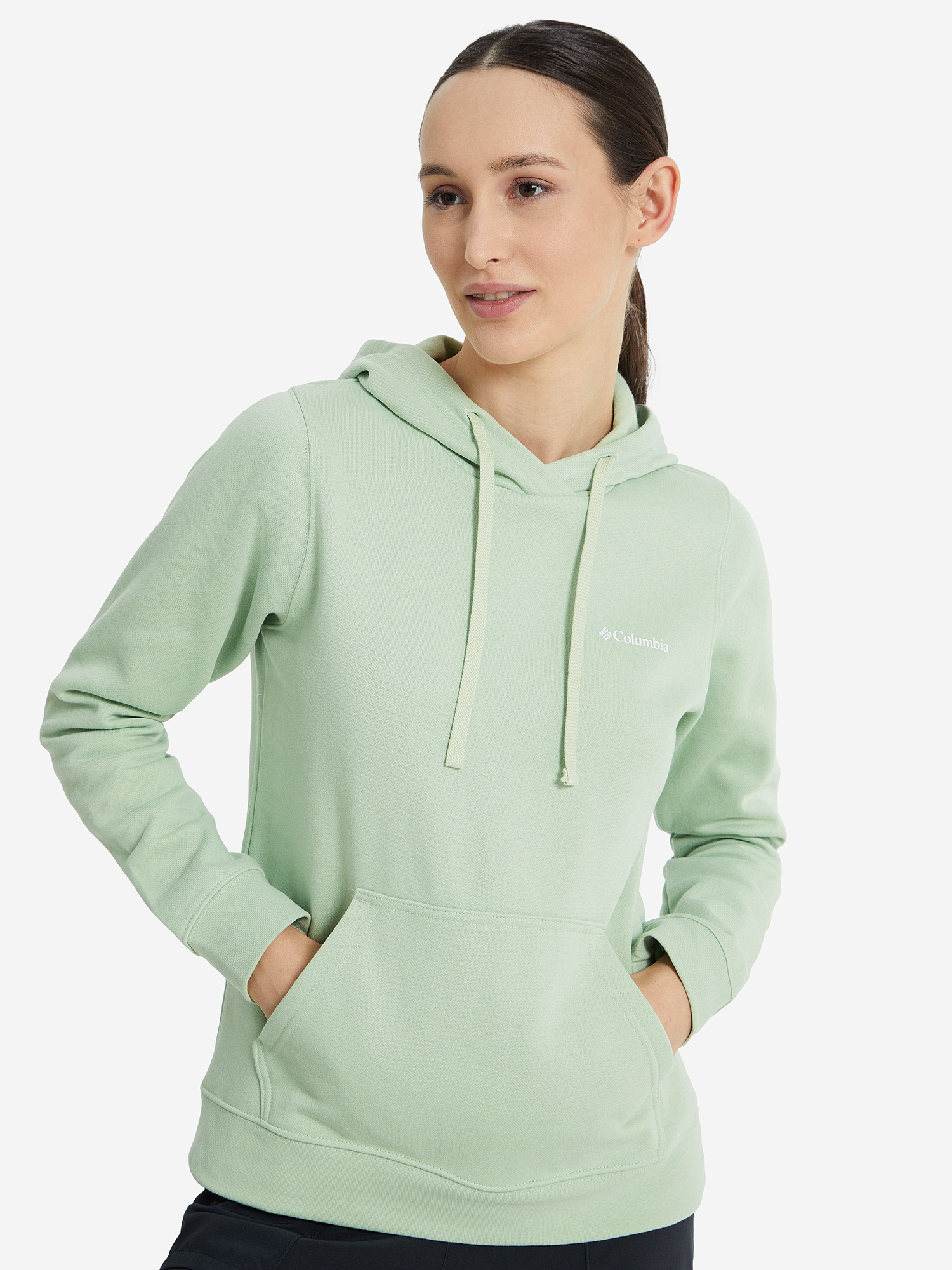 Женская коллекционная худи Columbia Trek Graphic Hoodie в зеленом цвете.