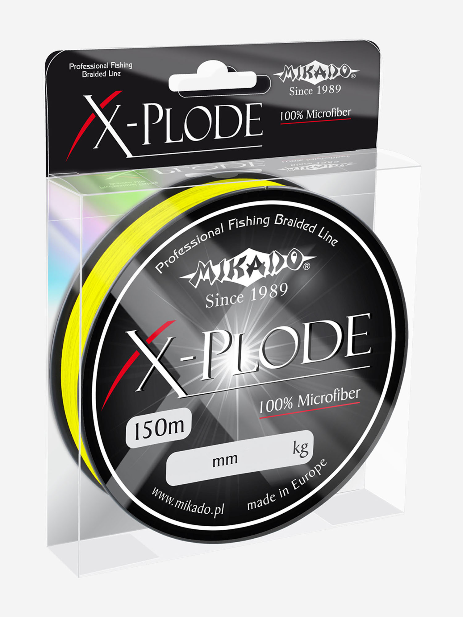 

Плетеный шнур Mikado X-PLODE 0,18 yellow (150 м) - 18.35 кг., Желтый