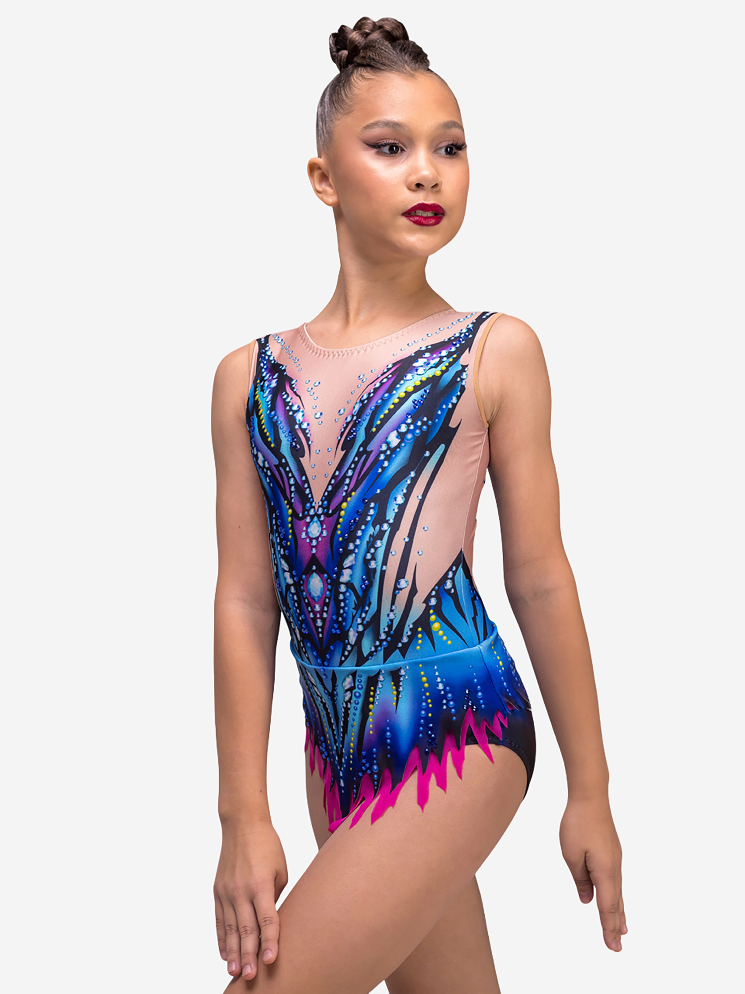 Изображение товара Купальник гимнастический для выступлений Танцующие T24-KUP44-CTNSHT3W-DARK-BLUE