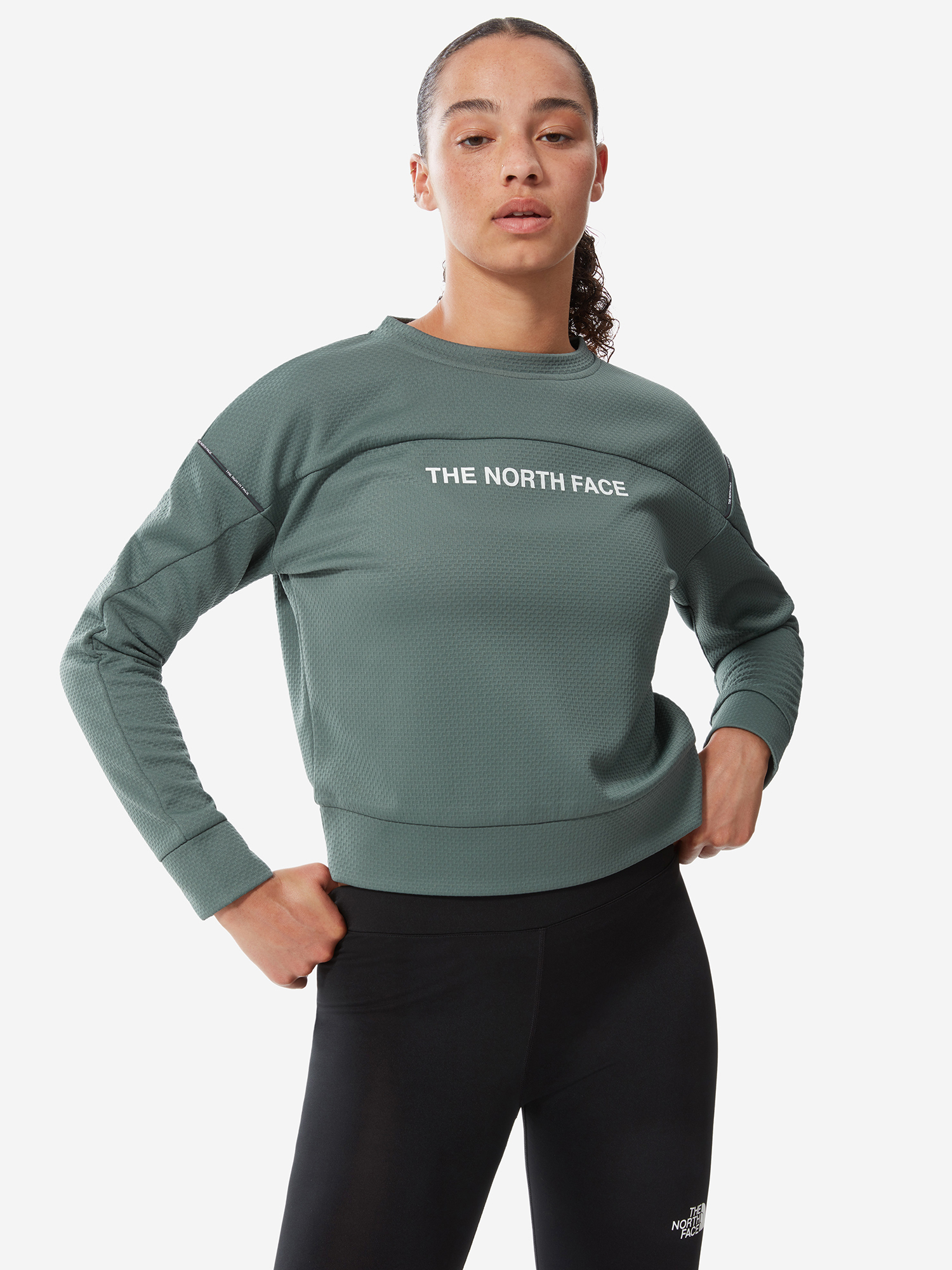 Свитшот женский The North Face Mountain Athletics, Зеленый TA55HDT1K-HBS, размер 48-50