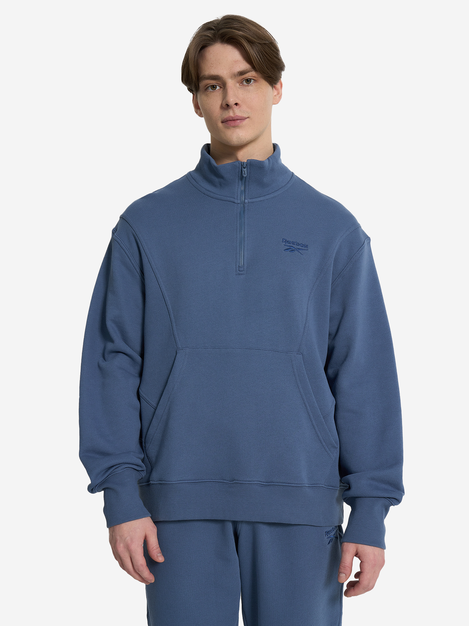 фото Толстовка мужская reebok icon elements quarter, синий