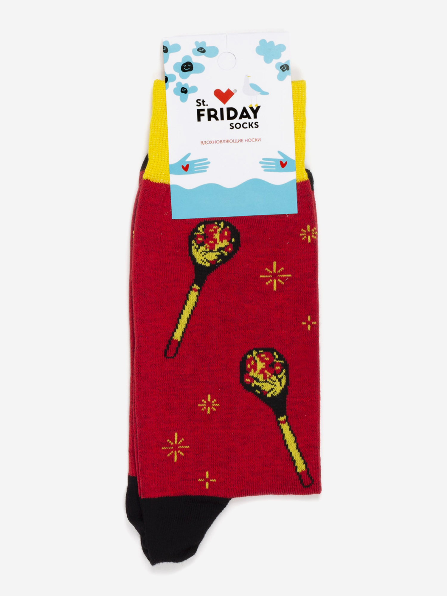 

Носки с рисунками St.Friday Socks, Танец с ложками, Красный