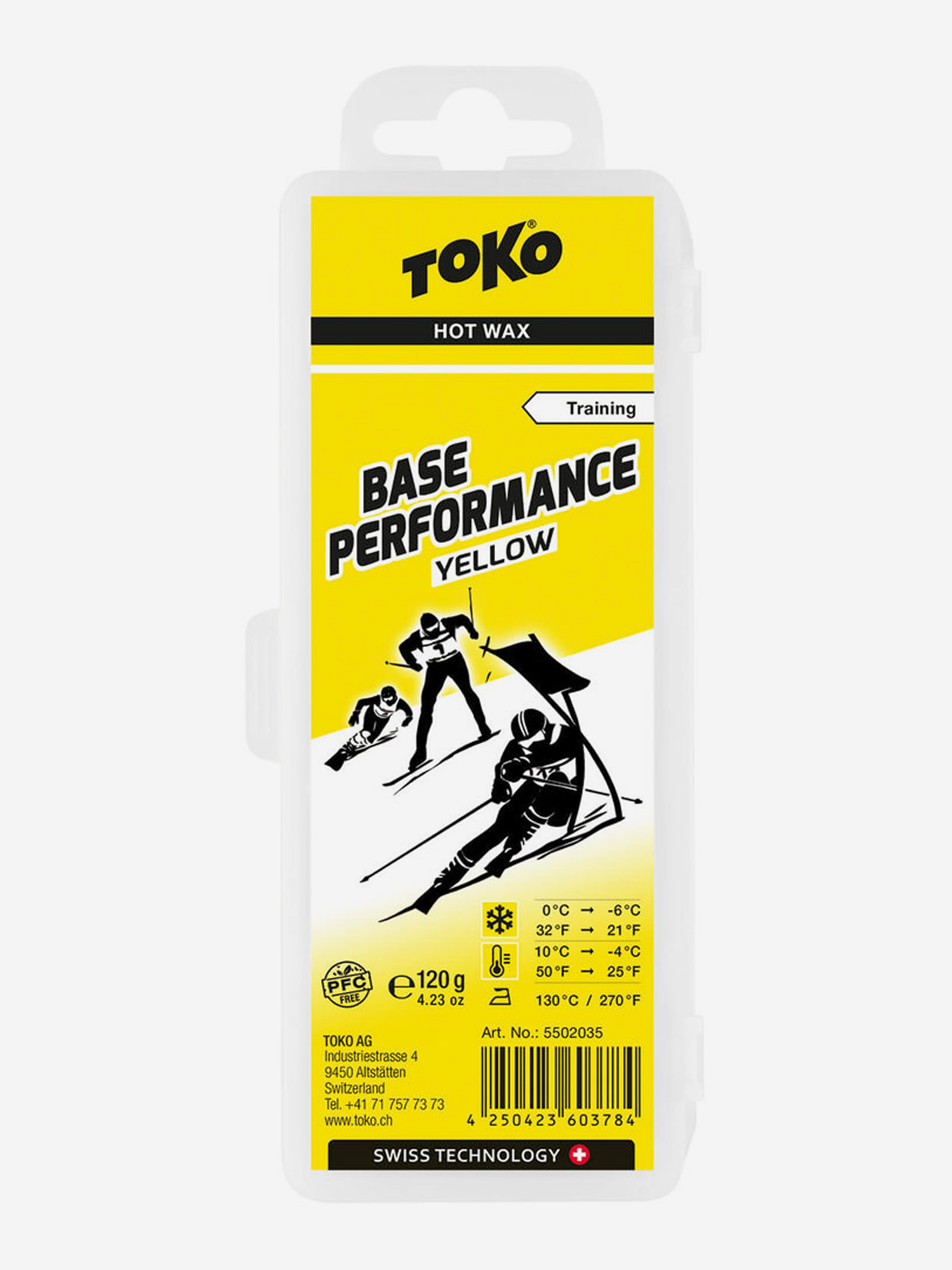 

Мазь скольжения TOKO Base Performance yellow 120 г, +10C/-4C, Желтый