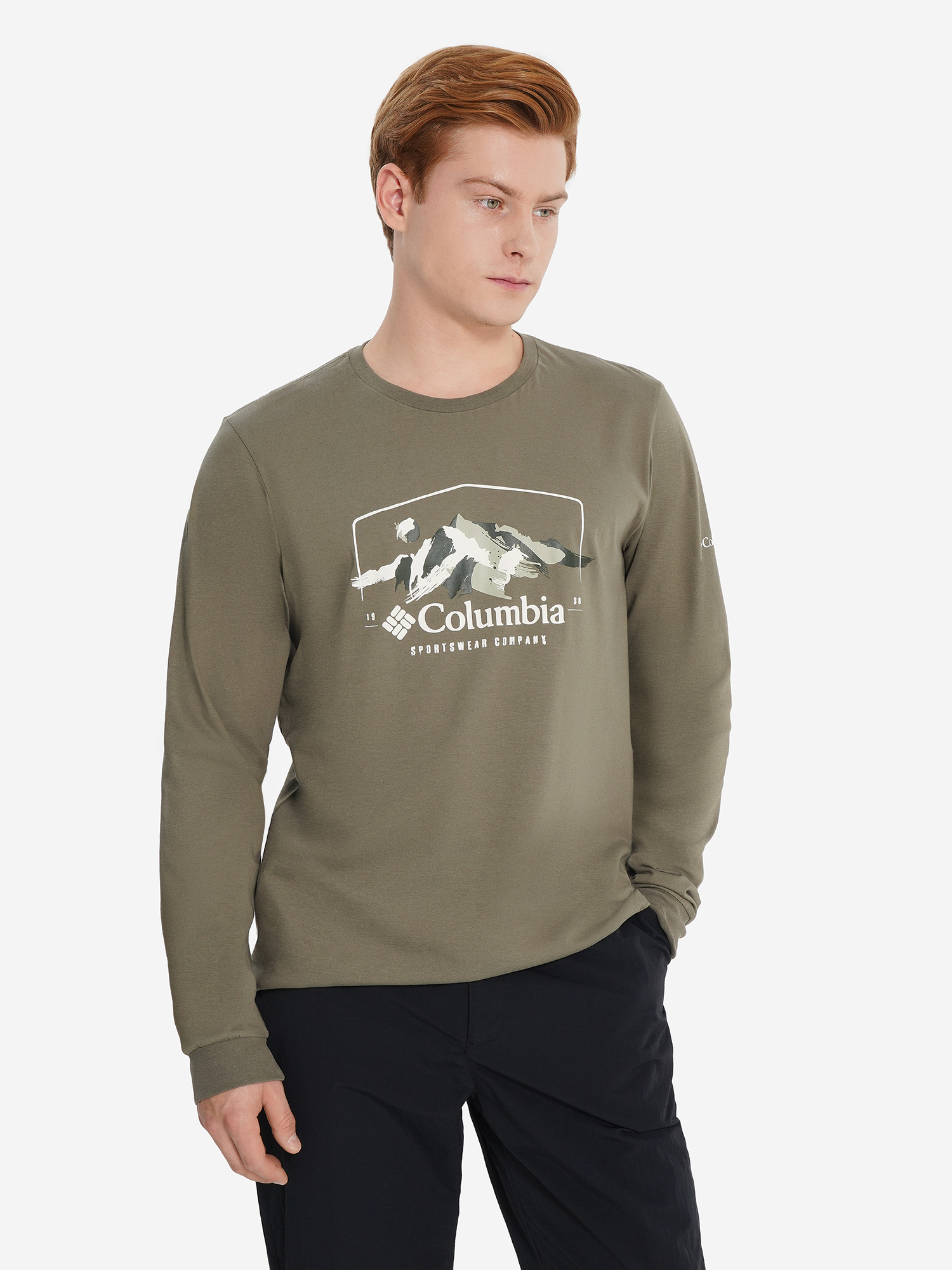 Лонгслив мужской Columbia Csc Seasonal Logo Ls Tee, зеленый, арт. 24947