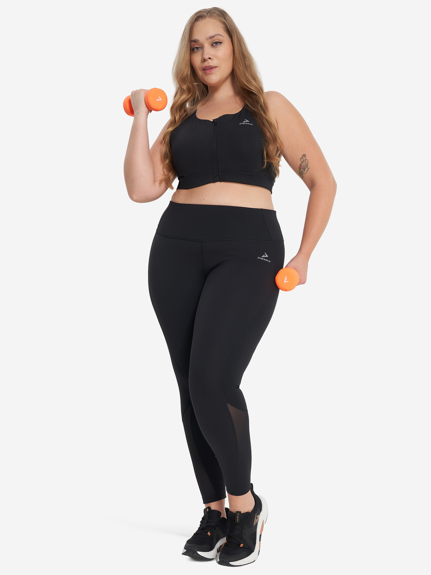 фото Топ бра спортивный demix, plus size, черный