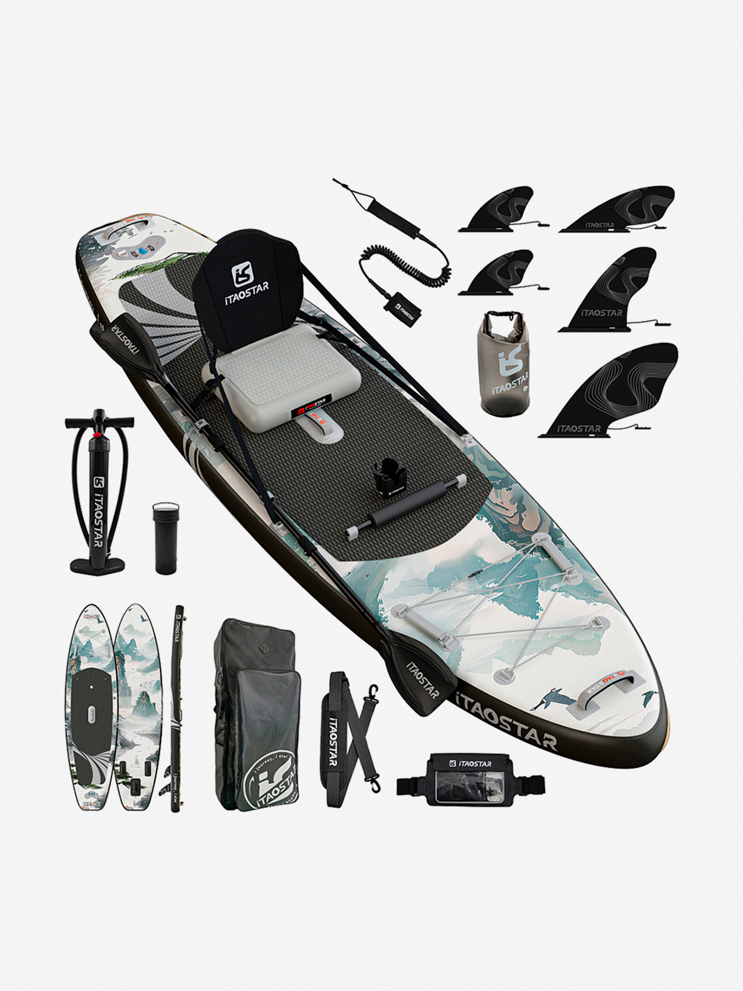 Изображение товара Надувной сапборд/каяк iTAOSTAR Novelty 11.6x35x6 N01C, 350x89x15 см