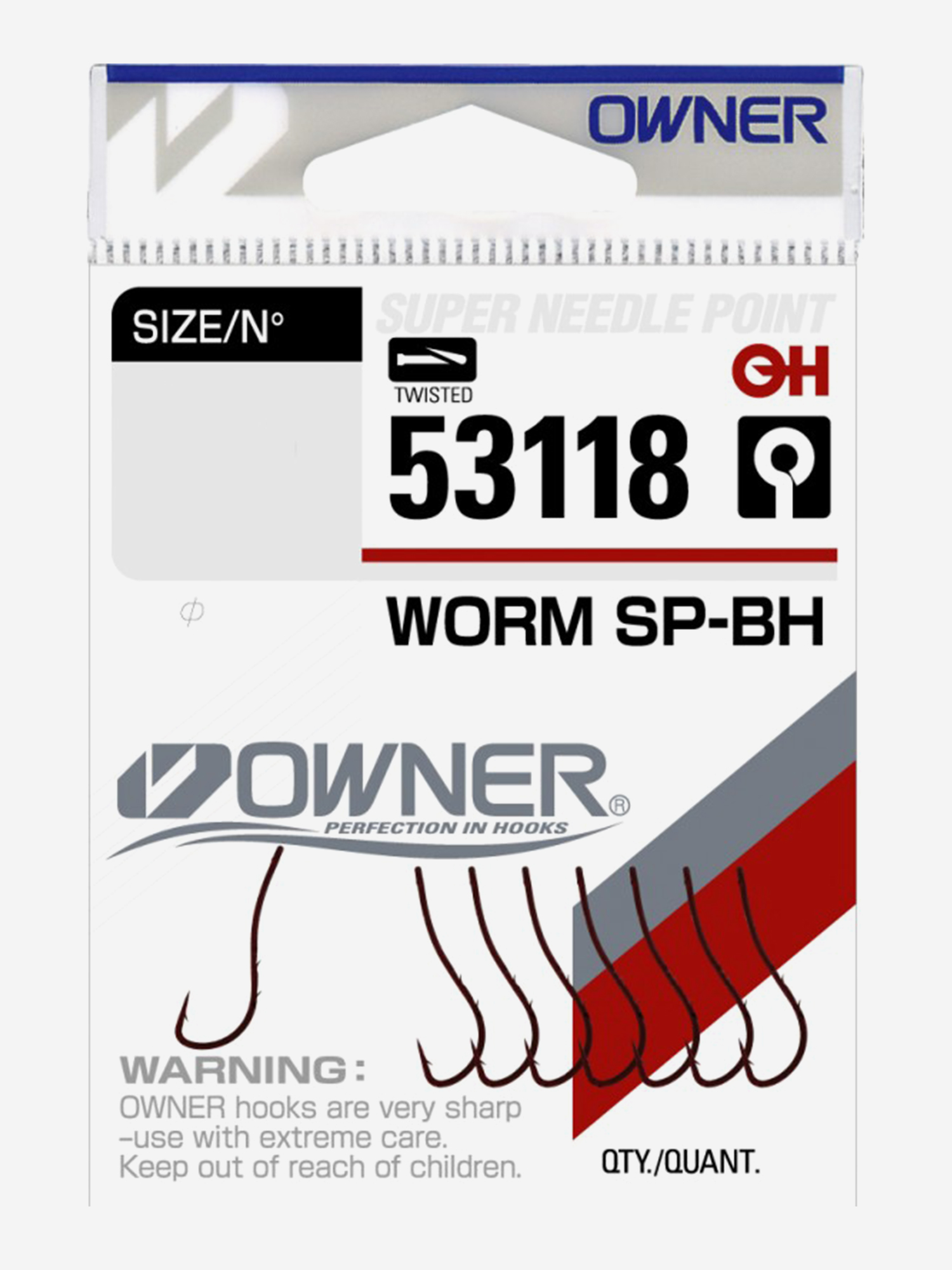 Изображение товара Крючок OWNER Worm SP-BH bloody red №8 7шт