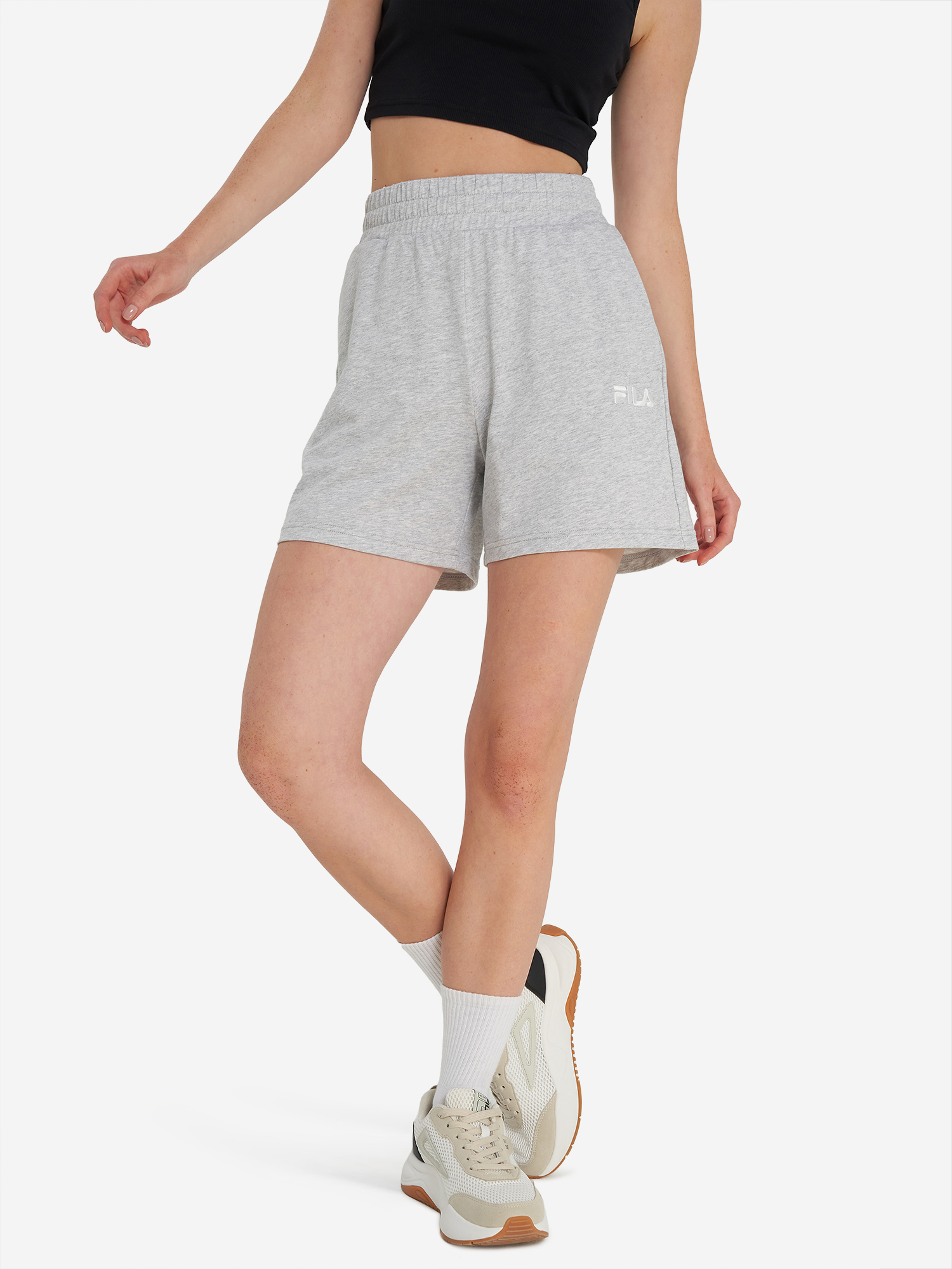 Изображение товара Женские спортивные шорты FILA светло-серый летние свободные