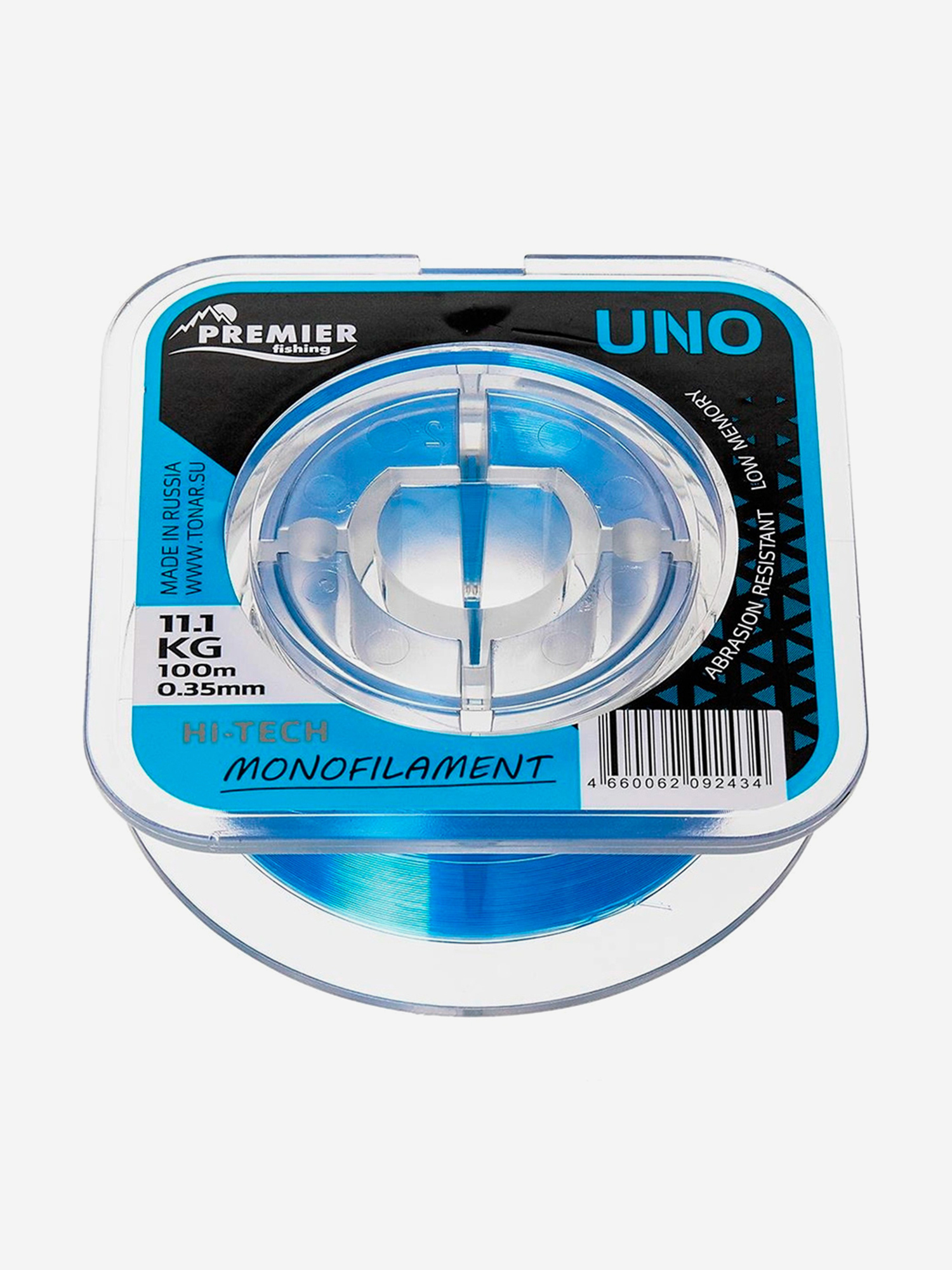 

Леска для рыбалки Premier Fishing UNO Nylon 0,35мм, 100м, 11,1кг, голубой, Голубой