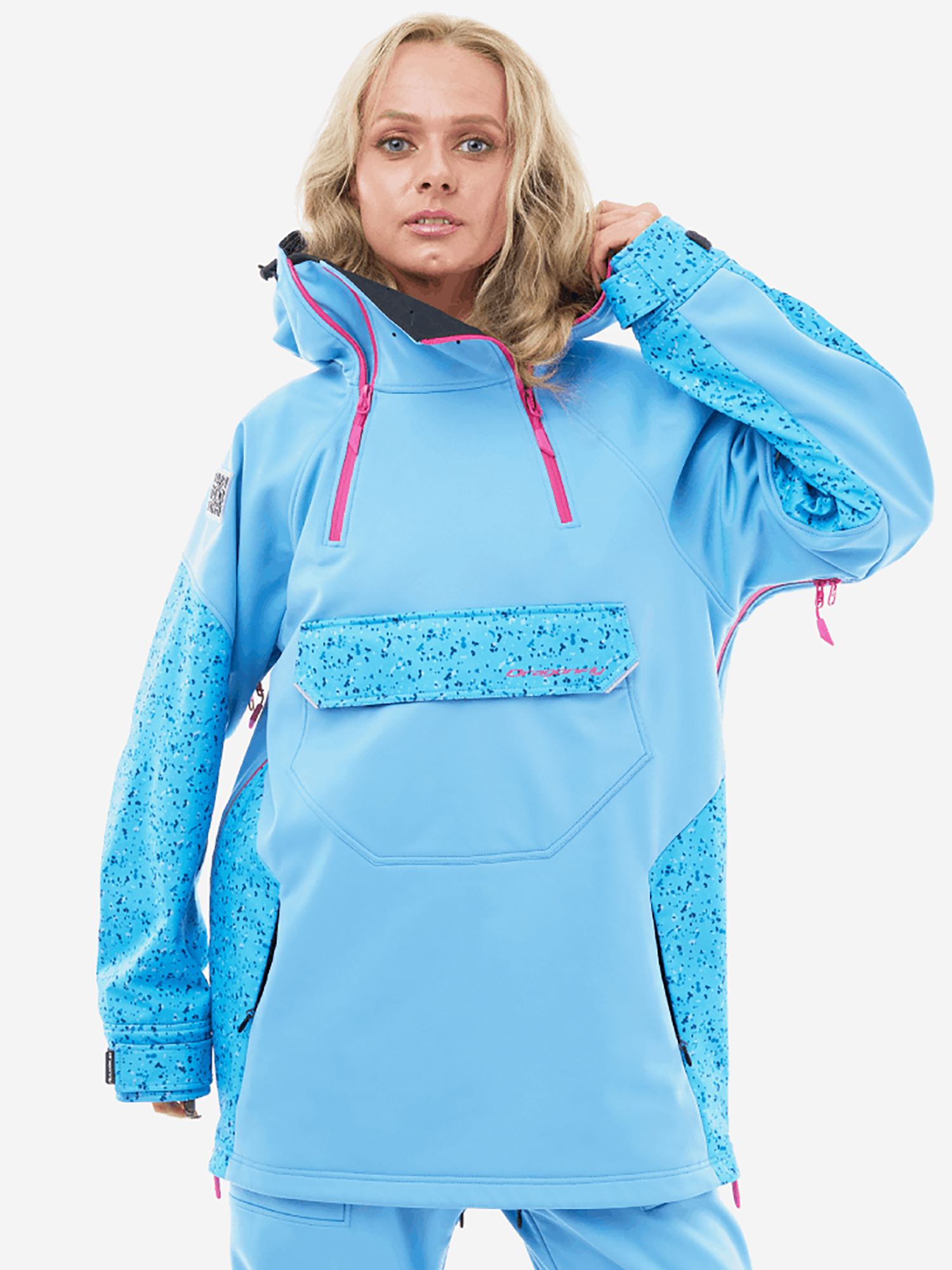 Изображение товара Куртка-анорак женская сноубордическая Dragonfly UKTUS, Голубой/розовый