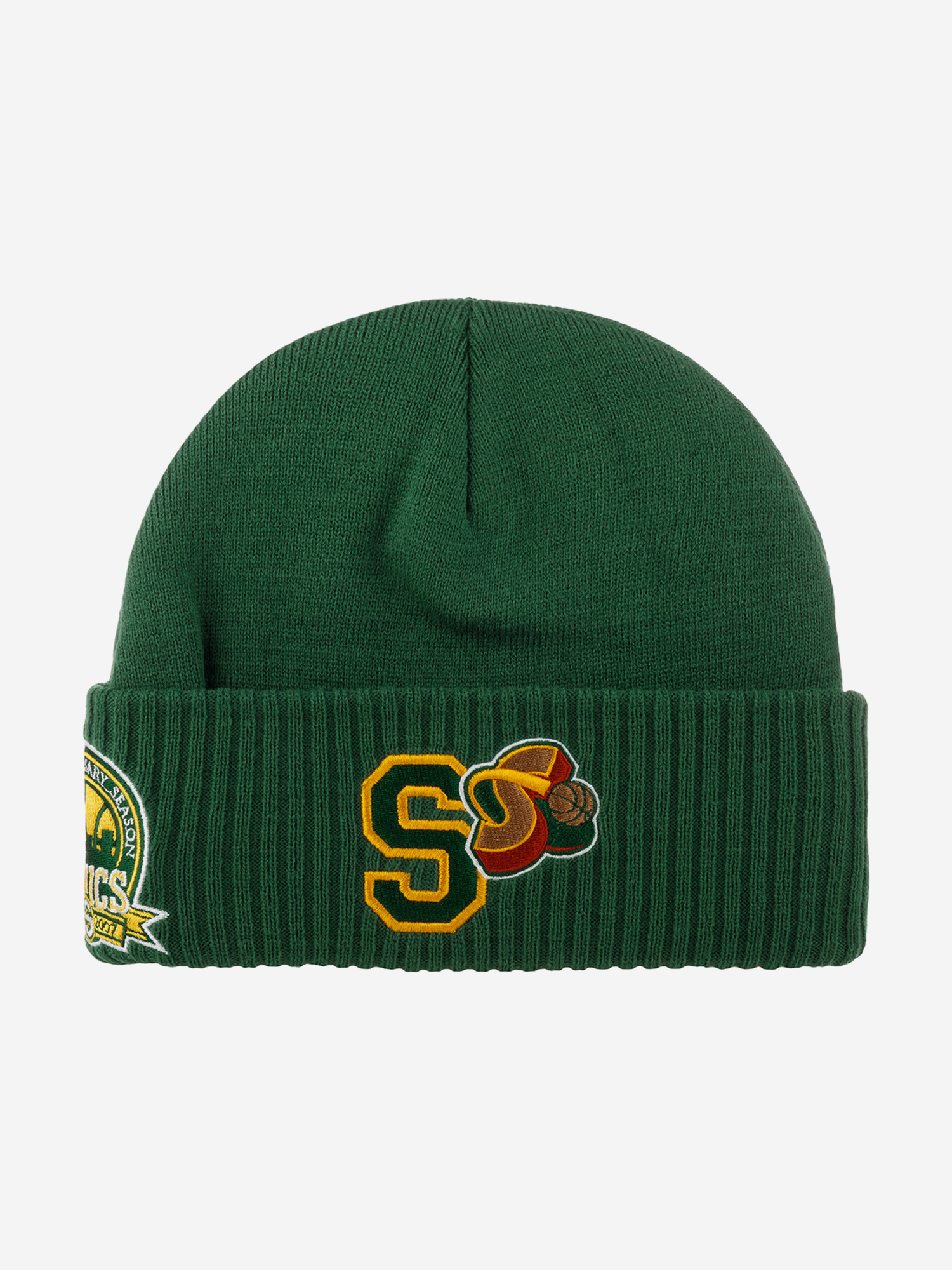 

Шапка с отворотом MITCHELL NESS KTCFMM21153-SSUGREN Seattle Supersonics NBA (зеленый), Зеленый