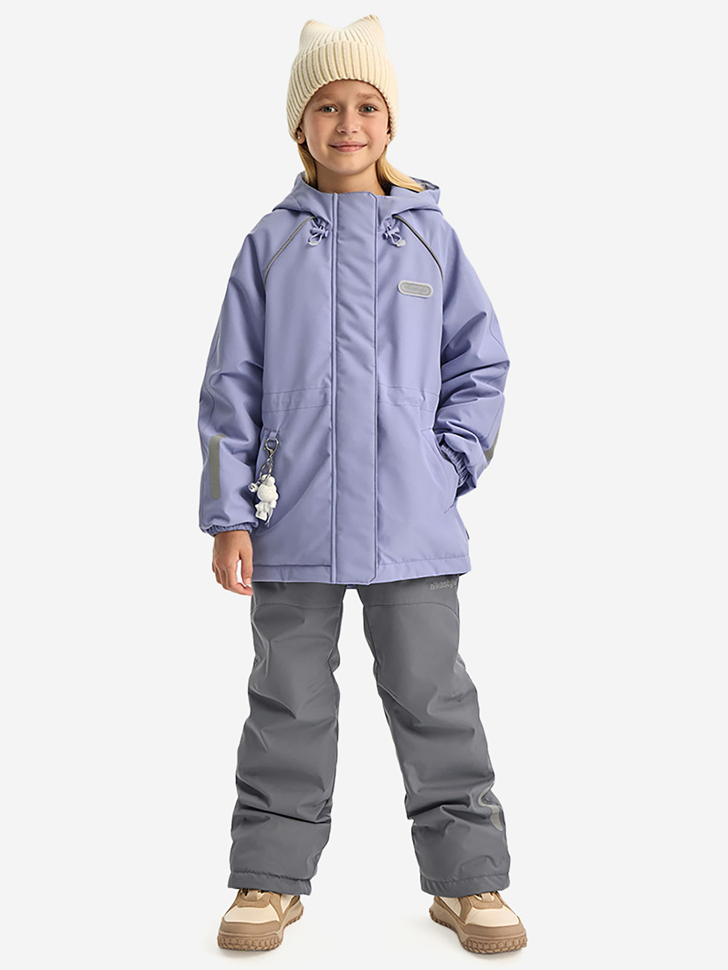 Изображение товара Демисезонный женский костюм NIKASTYLE Лаванда серый водонепроницаемый утепленный