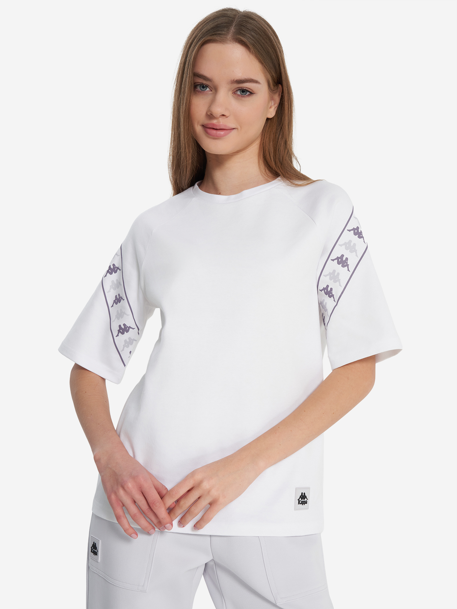 Изображение товара Женская футболка Kappa с логотипом свободный крой натуральный хлопок
