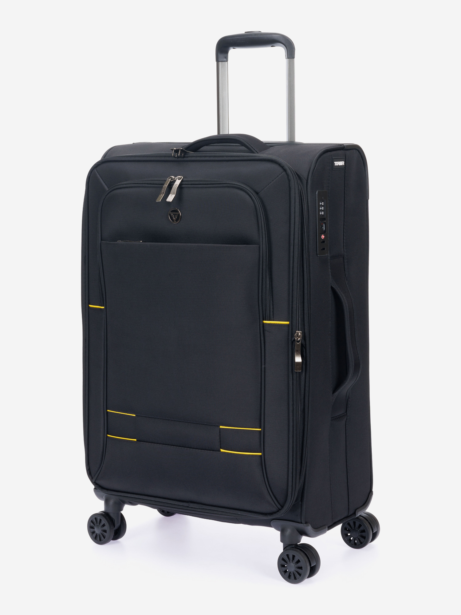 Изображение товара Чемодан TORBER Brosno нейлон 600D 43 5x26x68 см 56 л BLACK