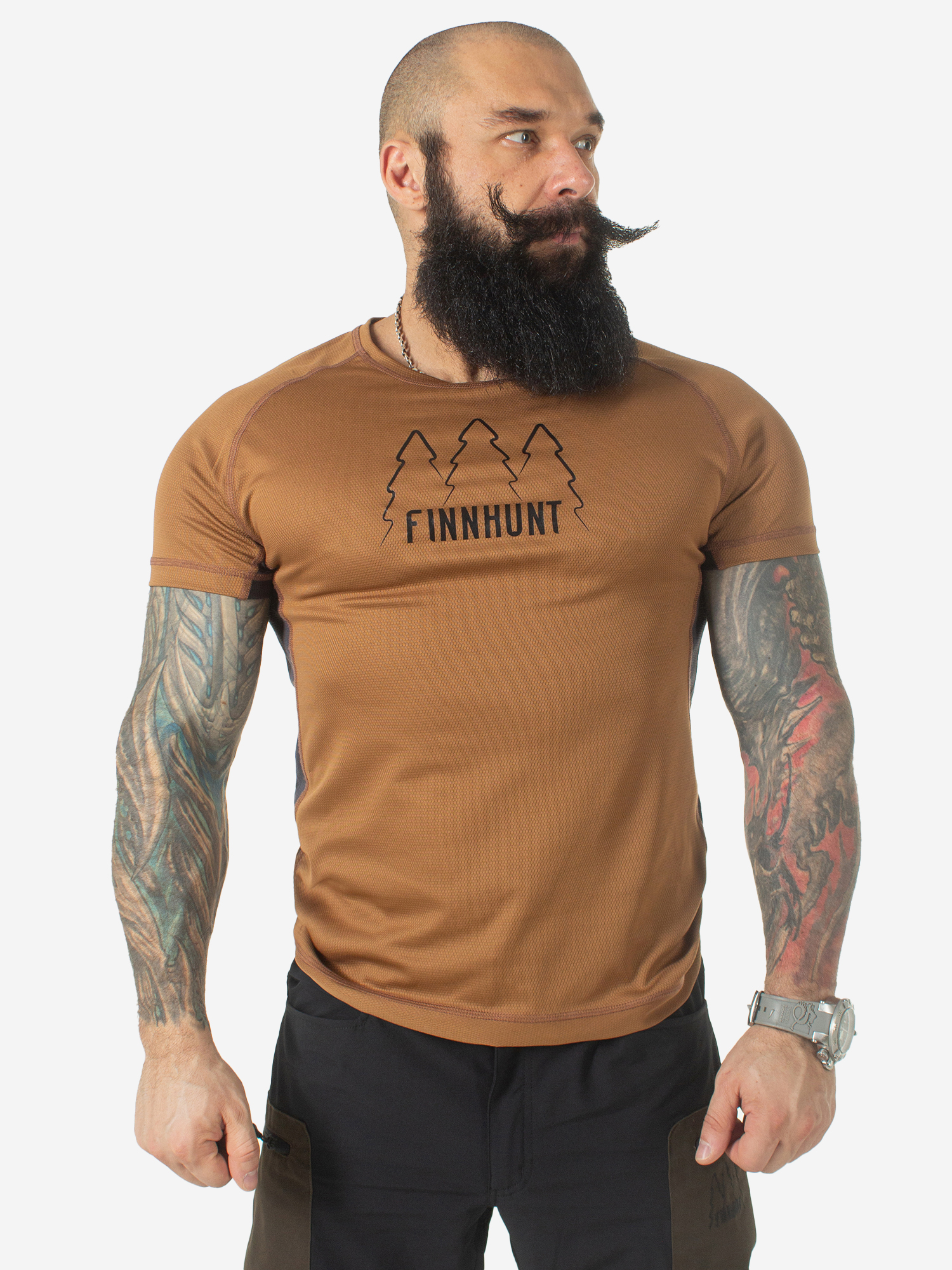 

Футболка мужская FINNHUNT Mesh T-shirt, Коричневый