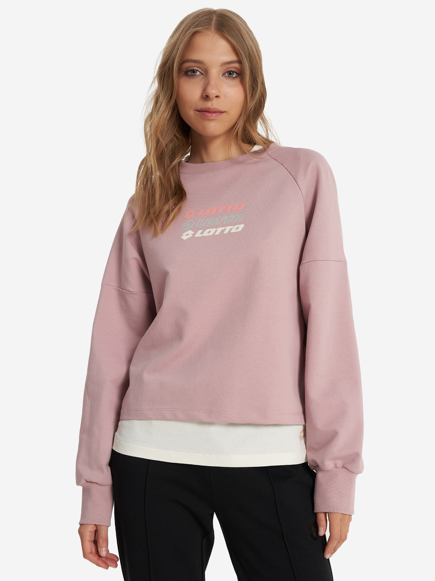 Свитшот женский Lotto Blocco Crewneck, Фиолетовый LTA241F620L0W-77, размер 52 - фото 2