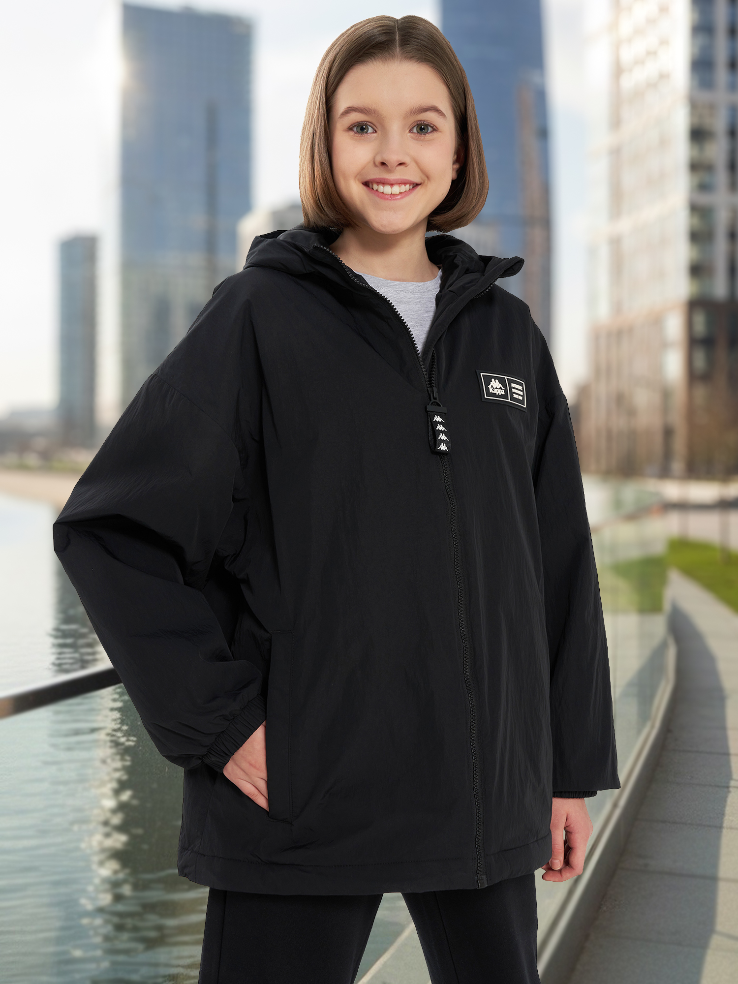 Куртка утепленная оверсайз Kappa, черный, арт. 33591