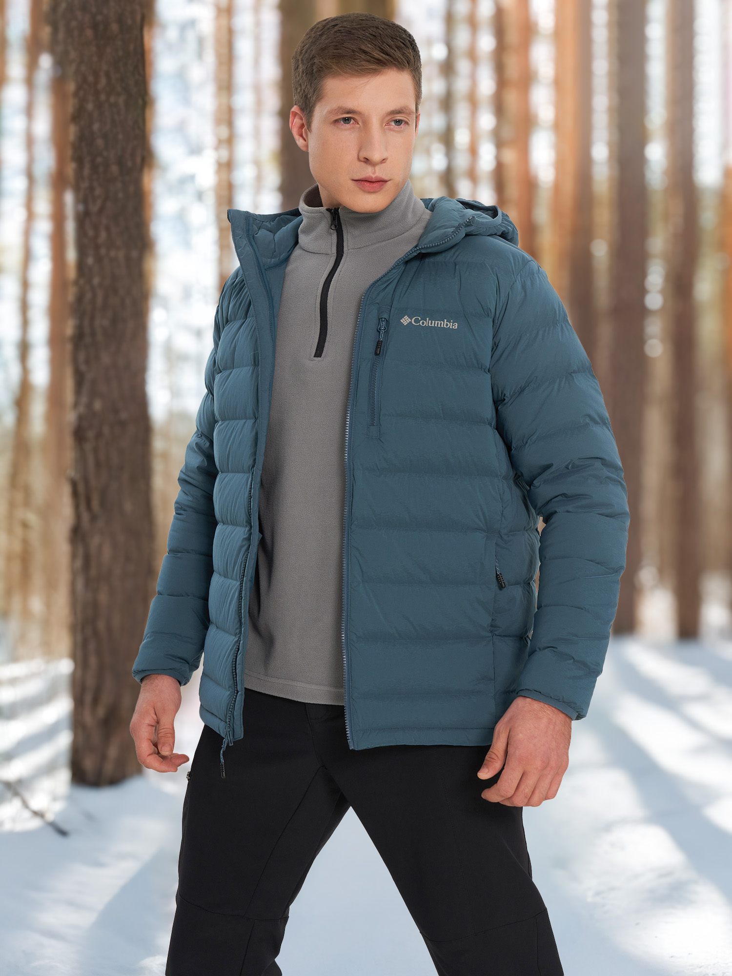 

Пуховик мужской Columbia Drift Peak Stretch Down Hooded Jacket, Голубой
