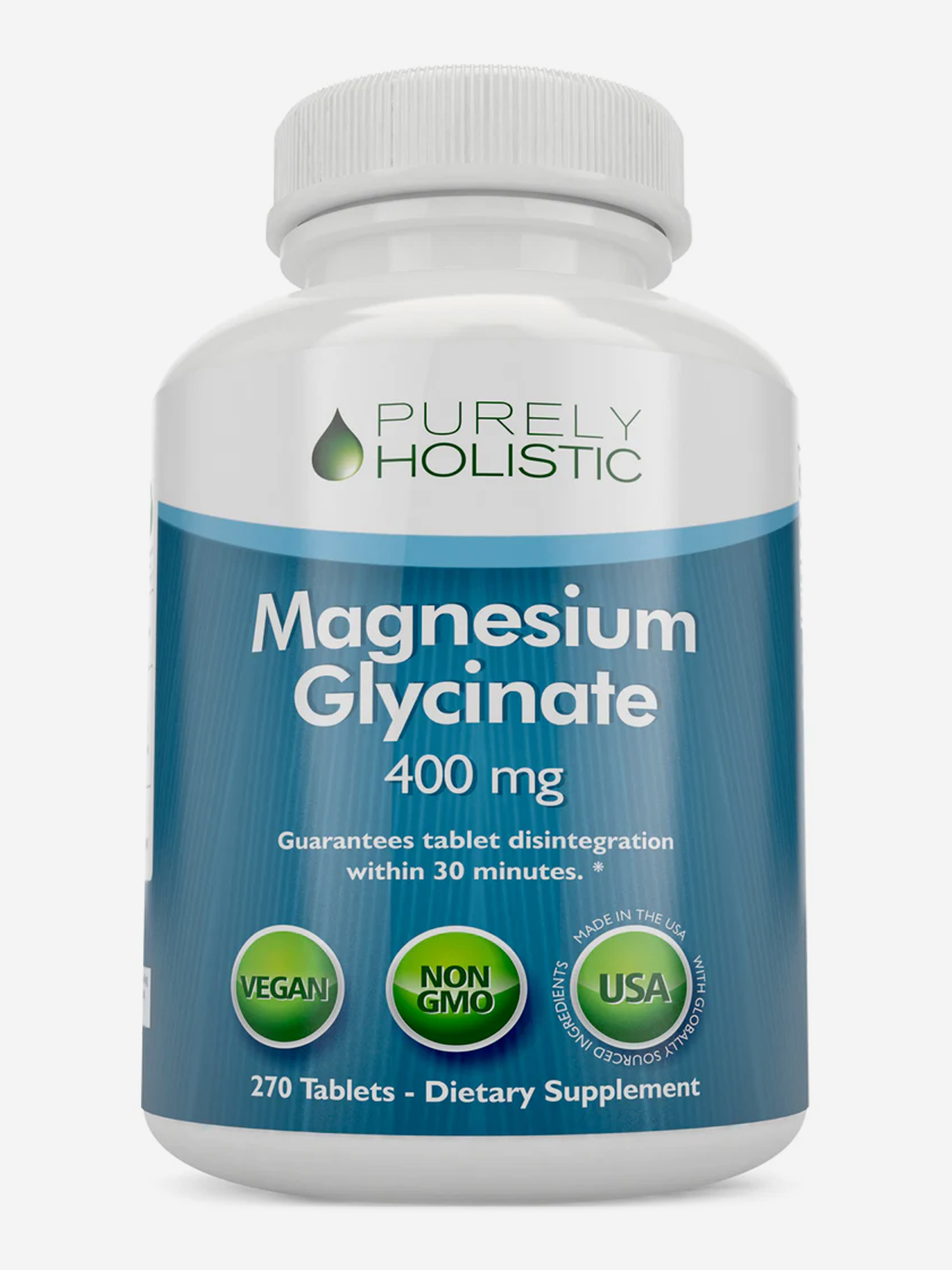 Изображение товара Магний Глицинат, Purely Holistic, 400 мг, 270 таблеток