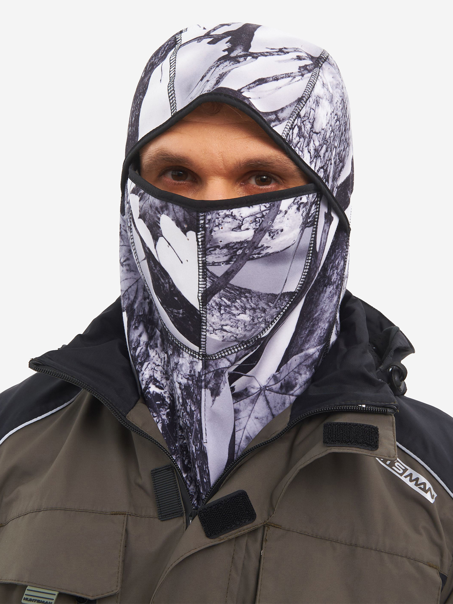 Изображение товара Шлем-маска мужская HUNTSMAN для рыбалки и охоты, Белый Лес