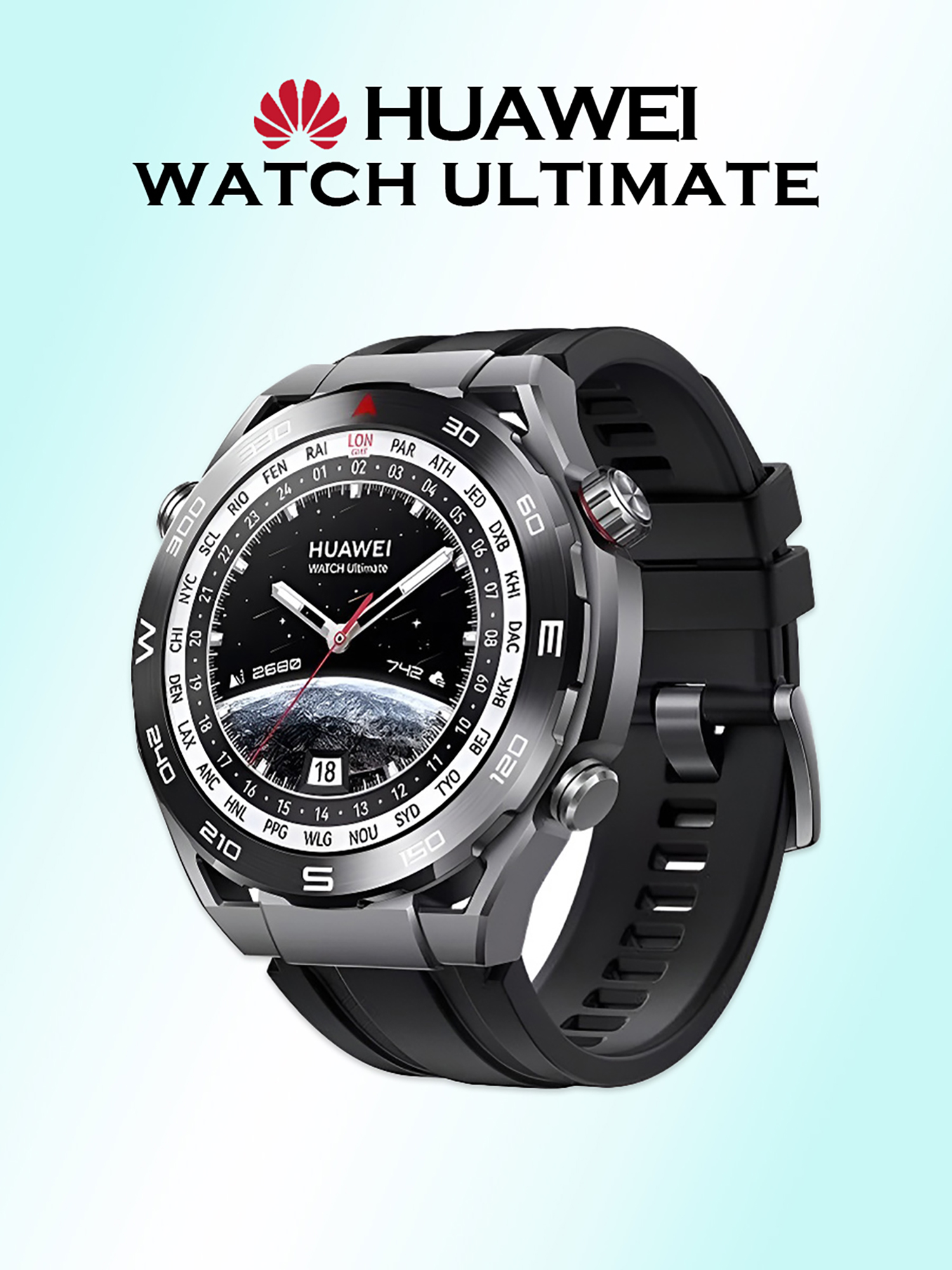 

Умные часы HUAWEI Watch Ultimate, CLB-B19, черные скалы, Черный