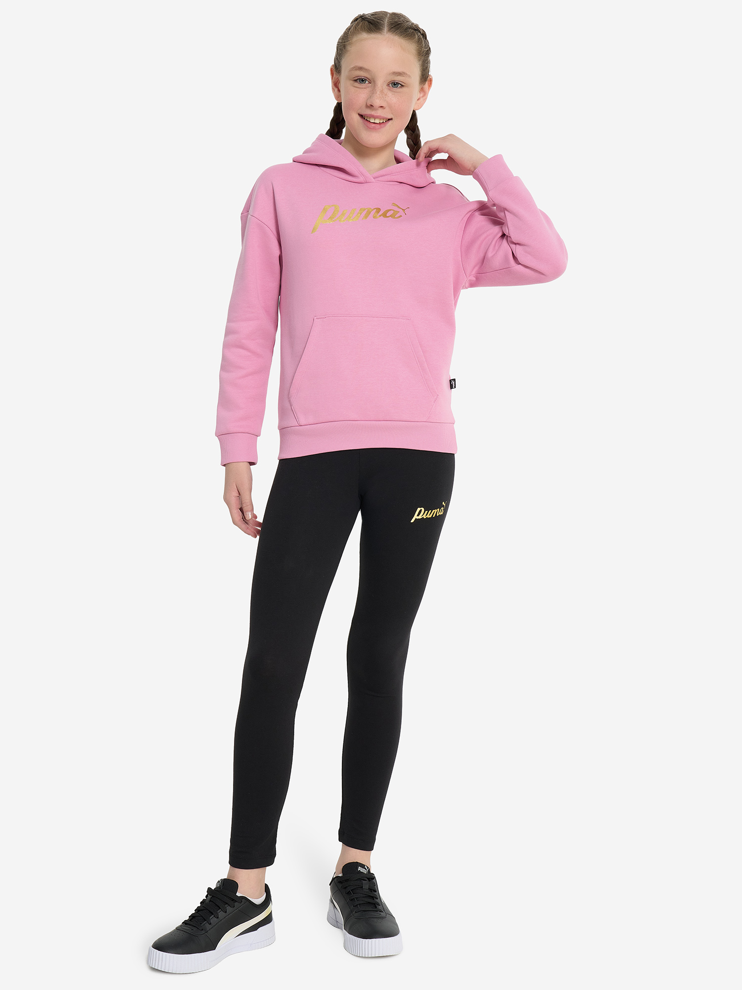 фото Худи для девочек puma ess+ block, розовый