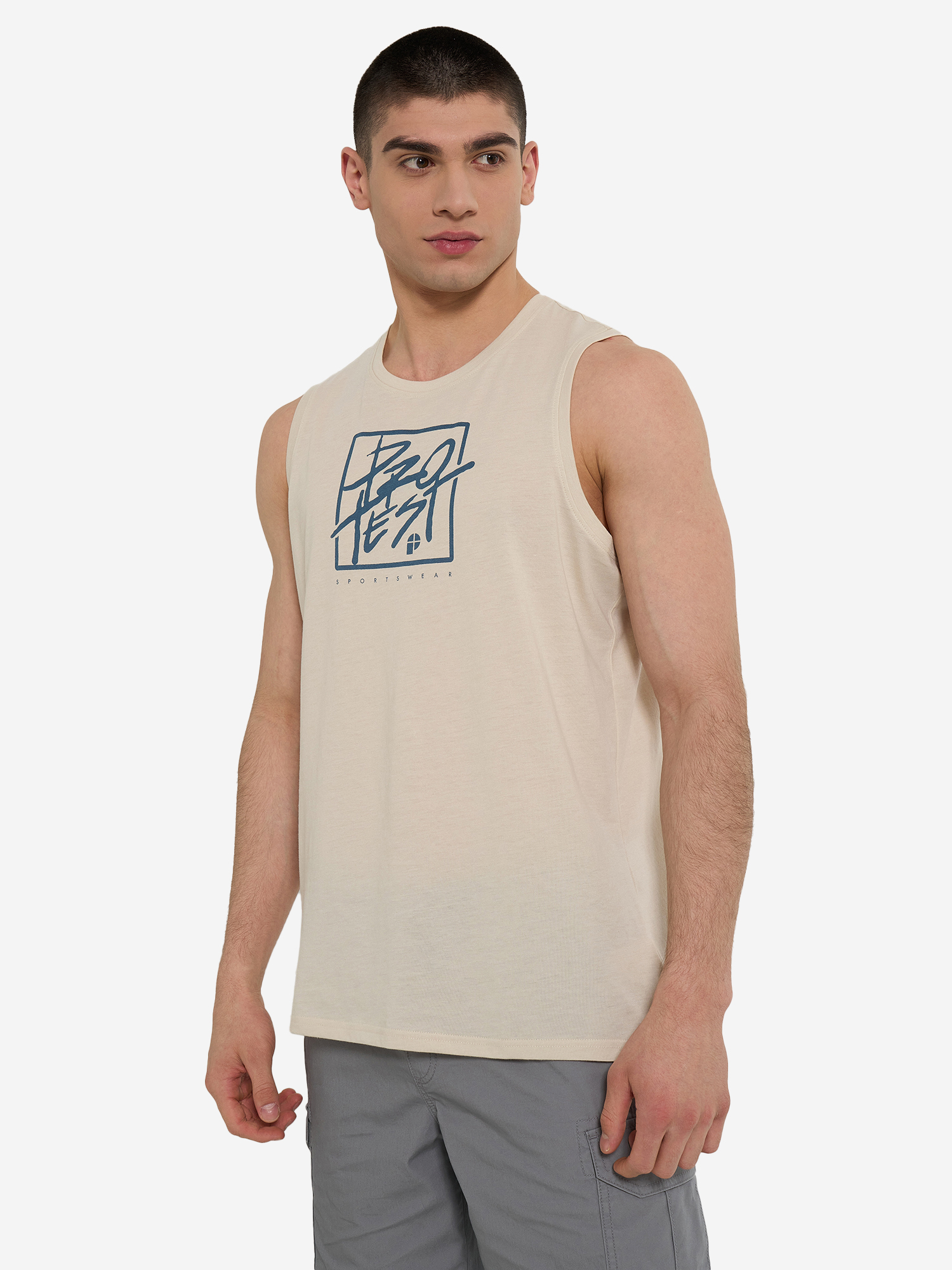 фото Майка мужская protest boxlogo, бежевый