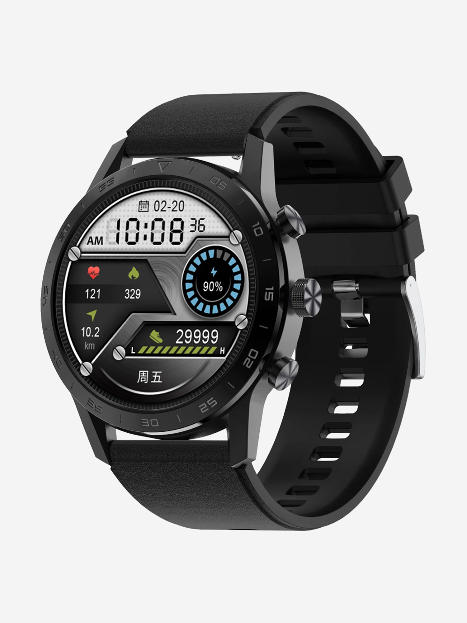 

Смарт-часы BandRate Smart BRSDT70PLUSBB с счетчиком калорий, секундомером, будильником, Черный