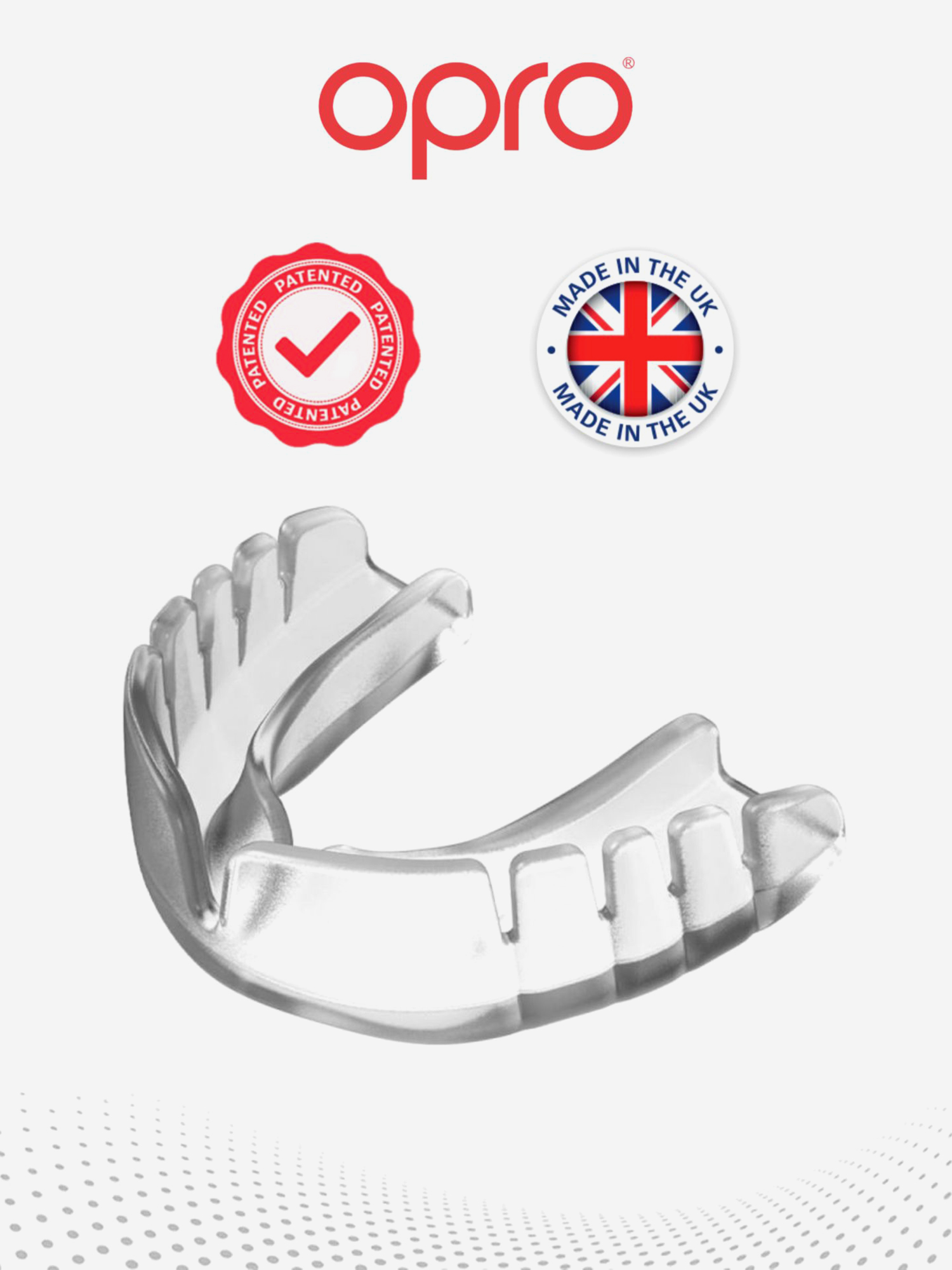 Изображение товара Боксерская капа взрослая, спортивная, однослойная, защитная для зубов OPRO Snap-Fit - Clear, Прозрачный