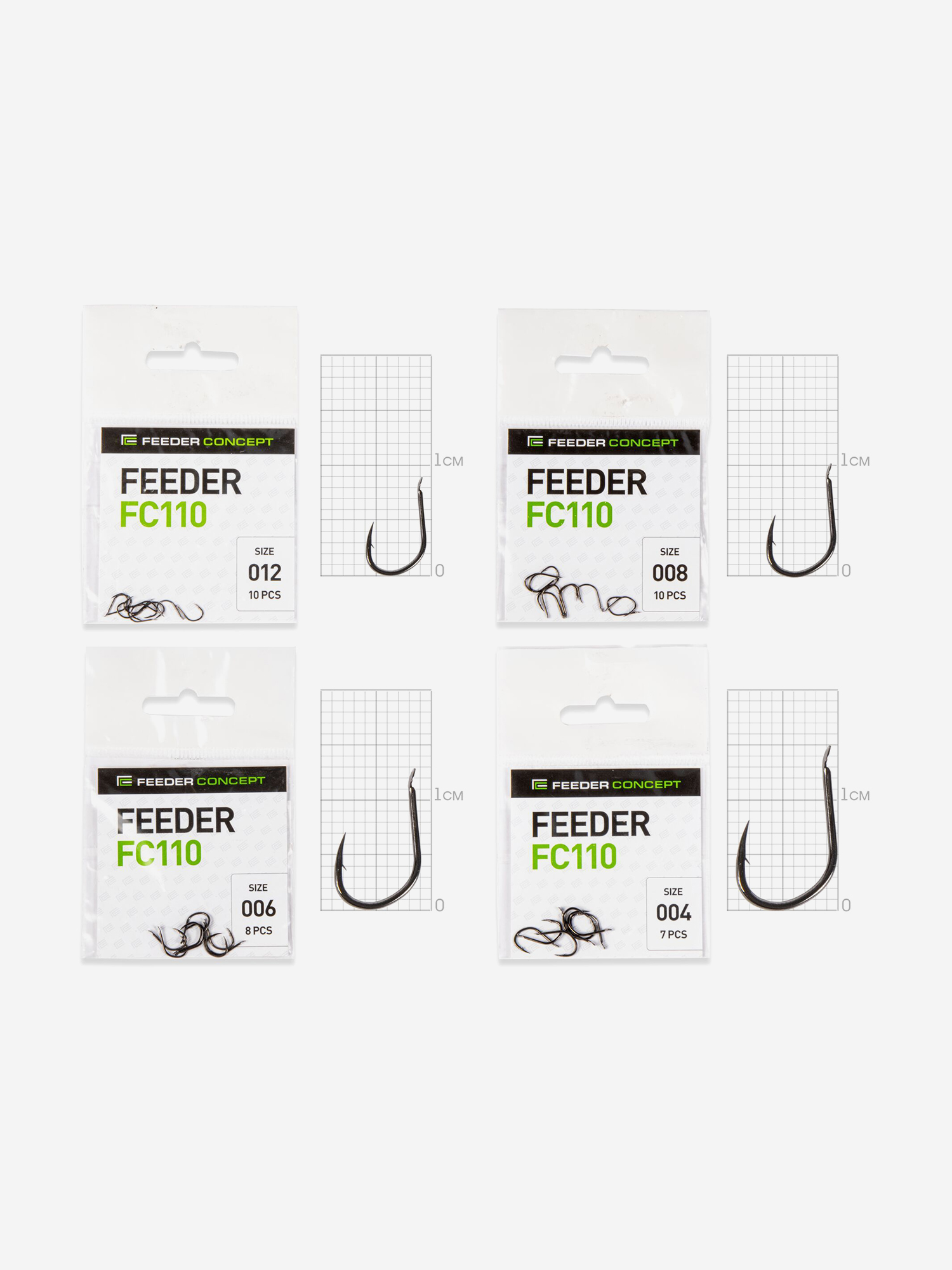 Изображение товара Крючки рыболовные Feeder Concept MIX 2 рыболовные одинарные для летней рыбалки, набор 35шт.