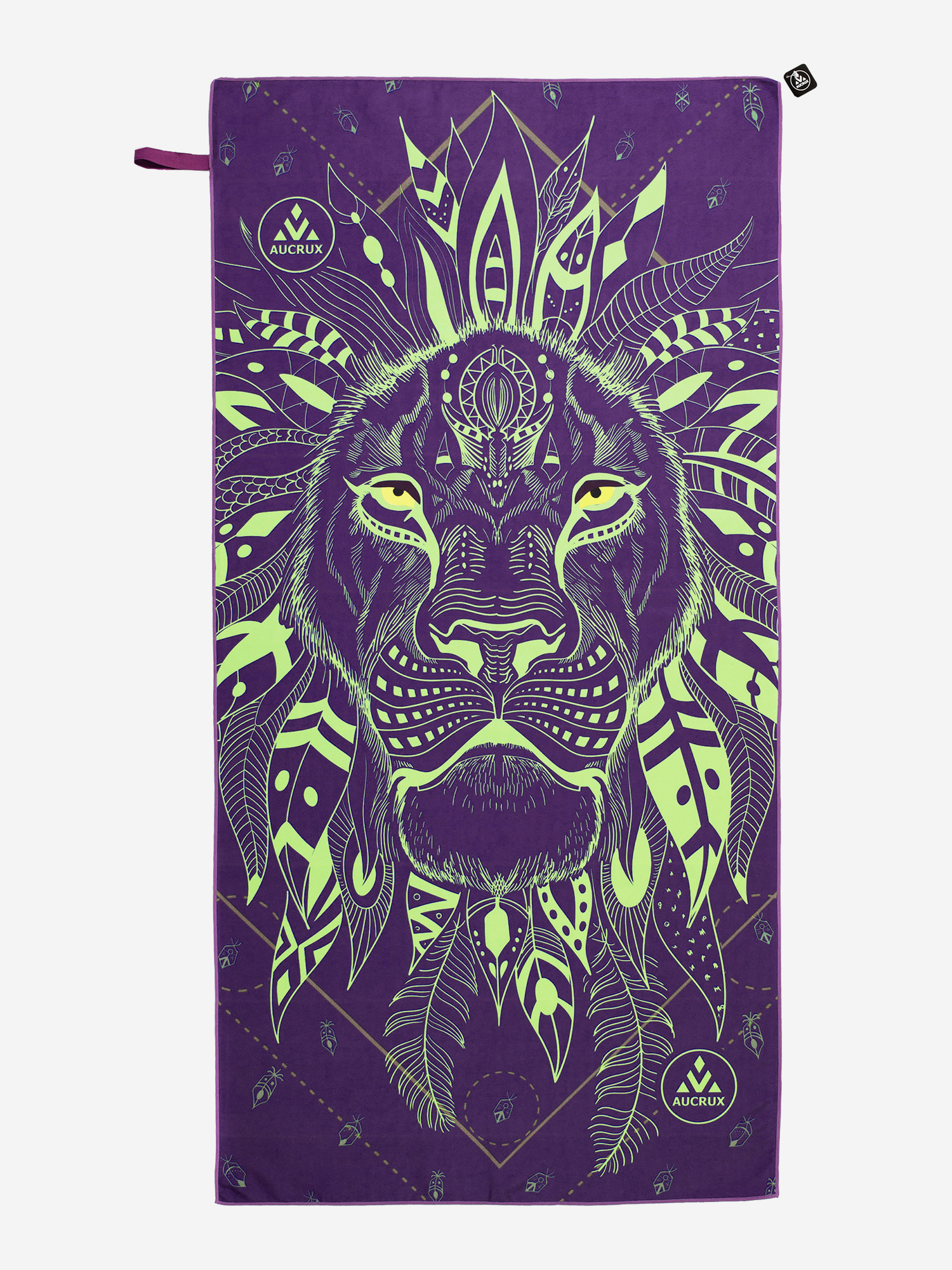 Изображение товара Полотенце спортивное Aucrux 1.3TWL, Фиолетовый/зеленый