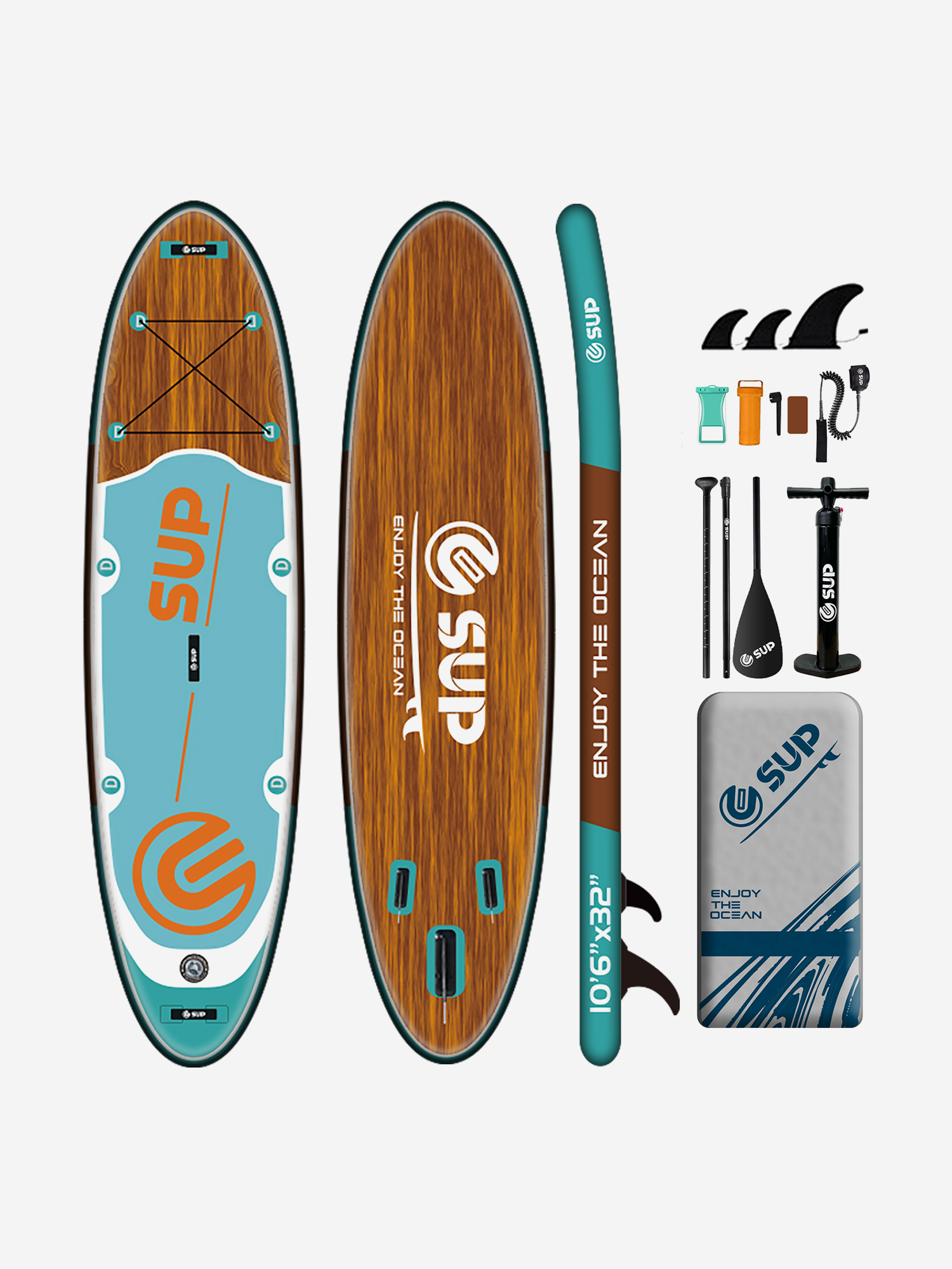 

Надувная SUP-доска E-SUP LIGHT GRAIN 10'6" 320*81*15 см, Бежевый