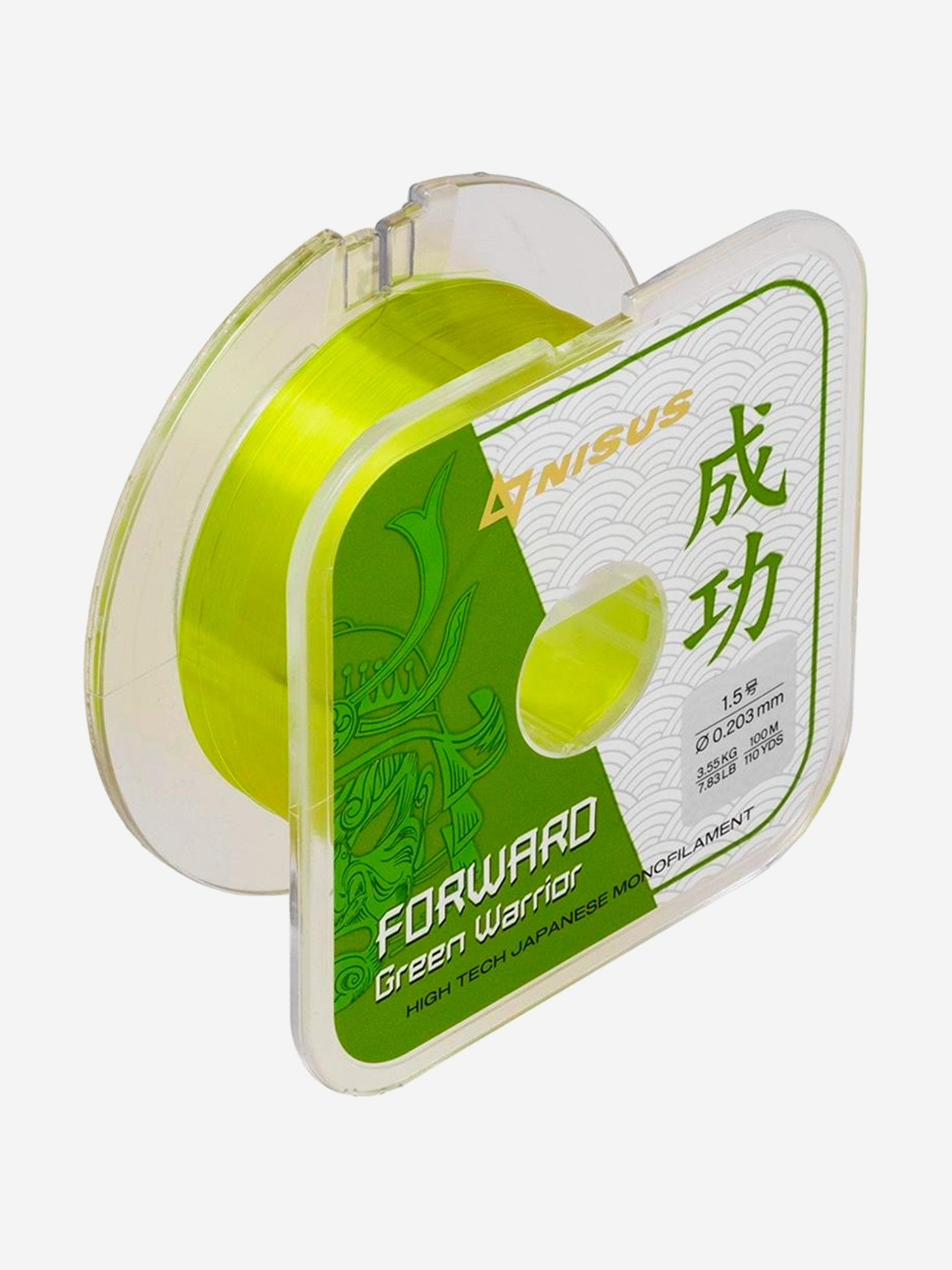 Изображение товара Леска для рыбалки Nisus FORWARD Green Warrior Nylon 0,203mm (N-FGW-0203-100) 10 штук по 100 м