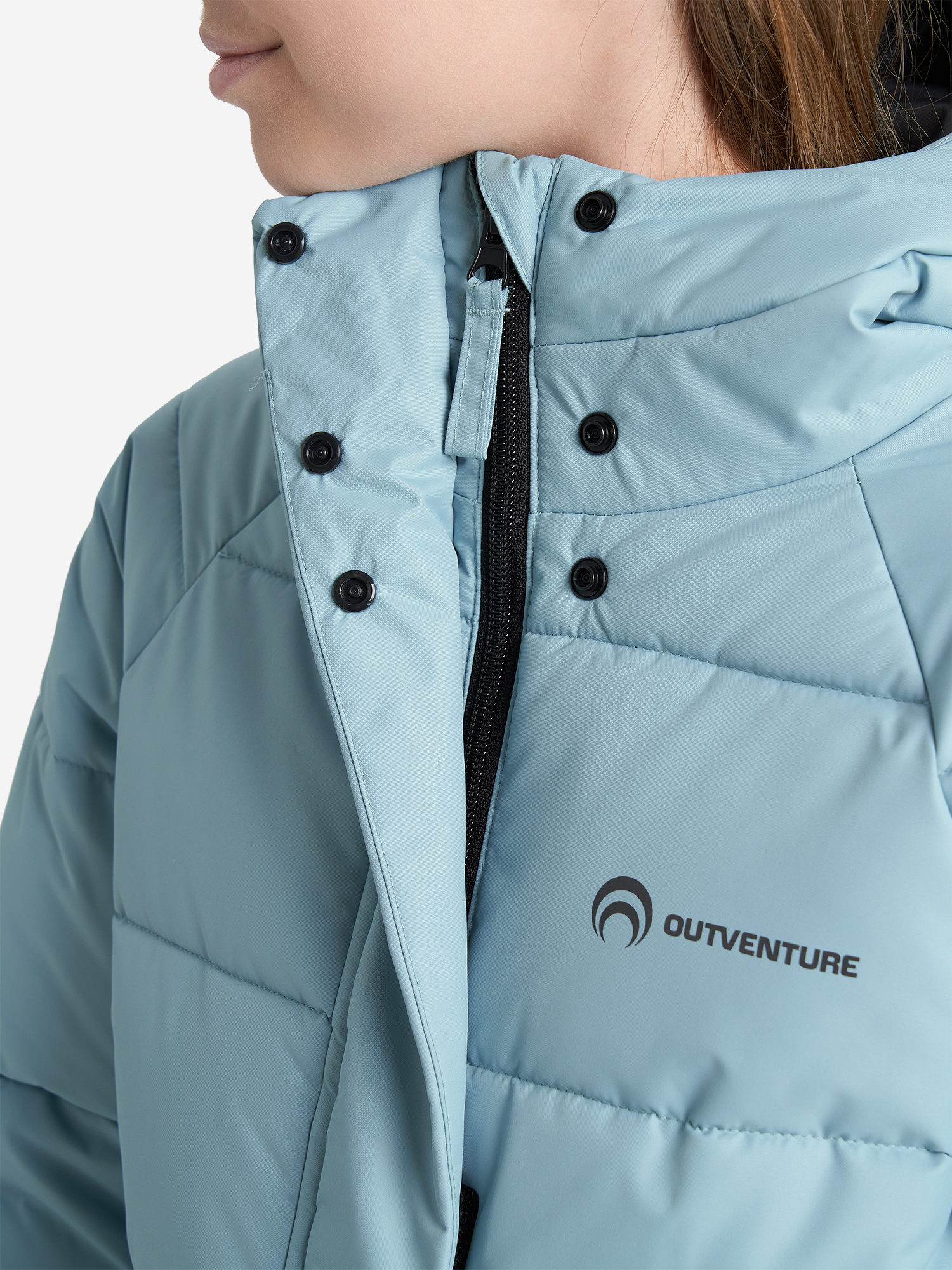 фото Пальто утепленное для девочек outventure, голубой