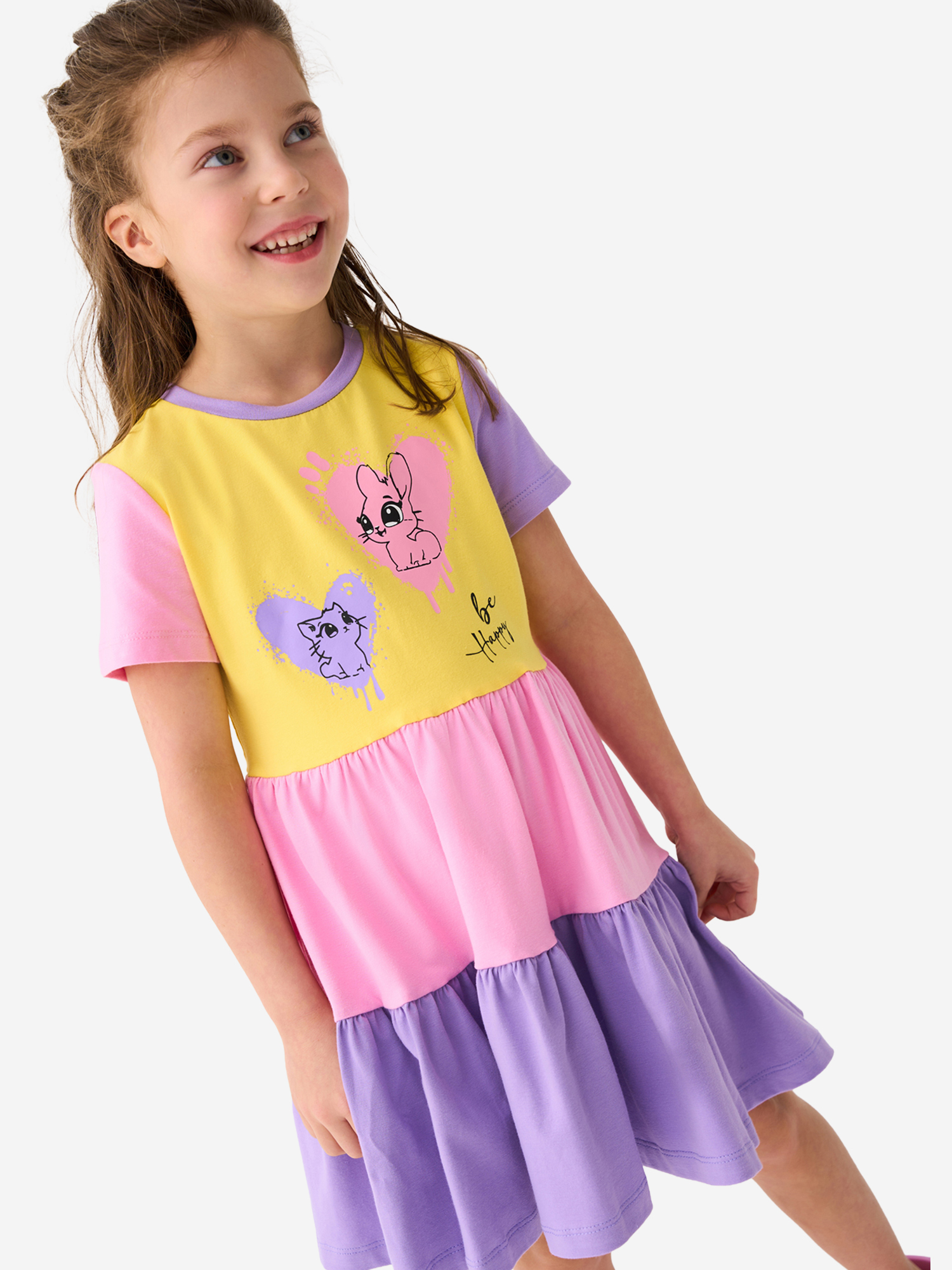 Изображение товара Платье для девочек PlayToday, 95% хлопок, эластан, лето