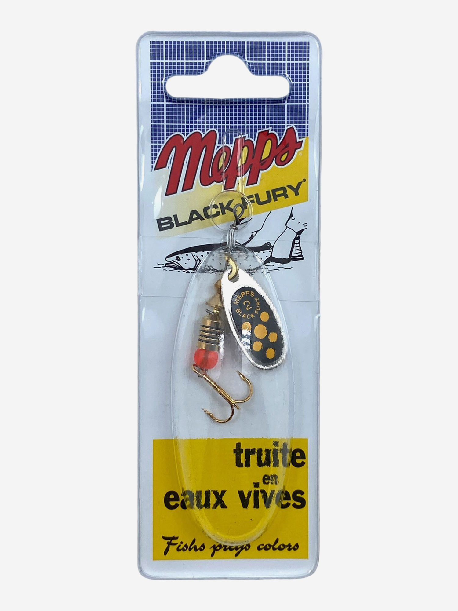 

Блесна вращающаяся MEPPS "Black Fury JAUNE AG" №2 (4,5г) блистер, Серебряный