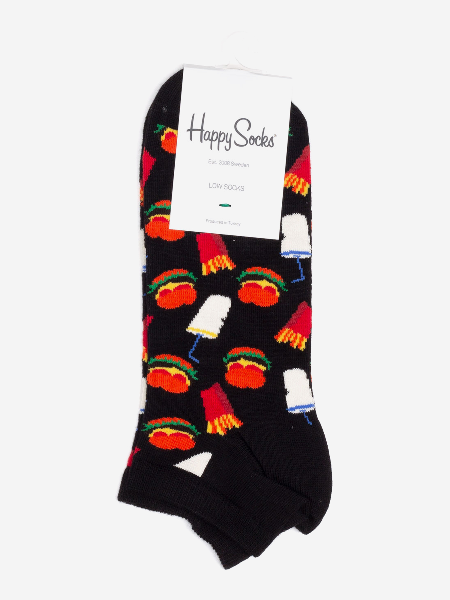 

Носки с рисунками Happy Socks, Low Hamburger, Черный