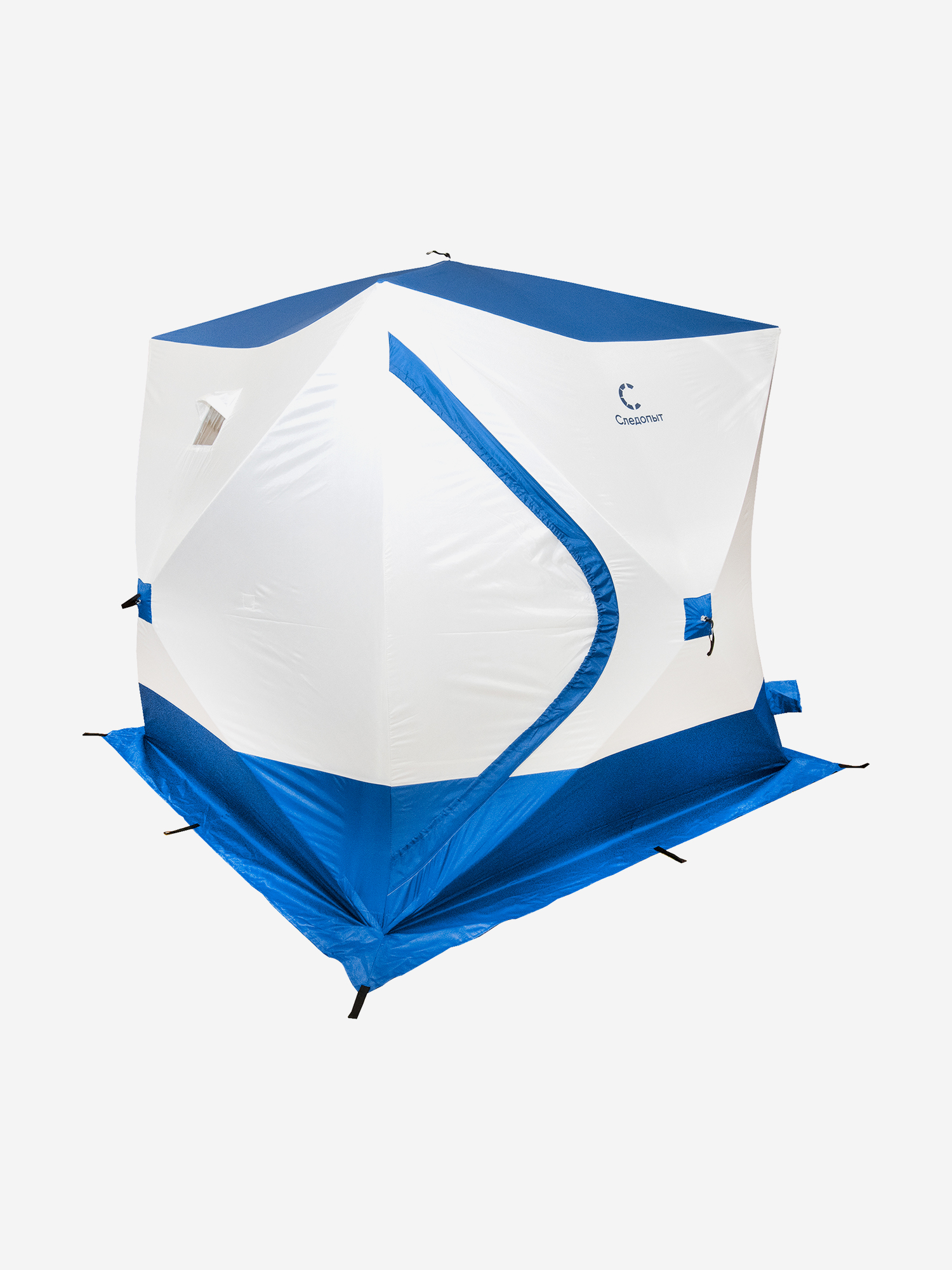 Изображение товара Палатка зимняя куб для зимней рыбалки и охоты 2,15х2,15 м синяя/белая